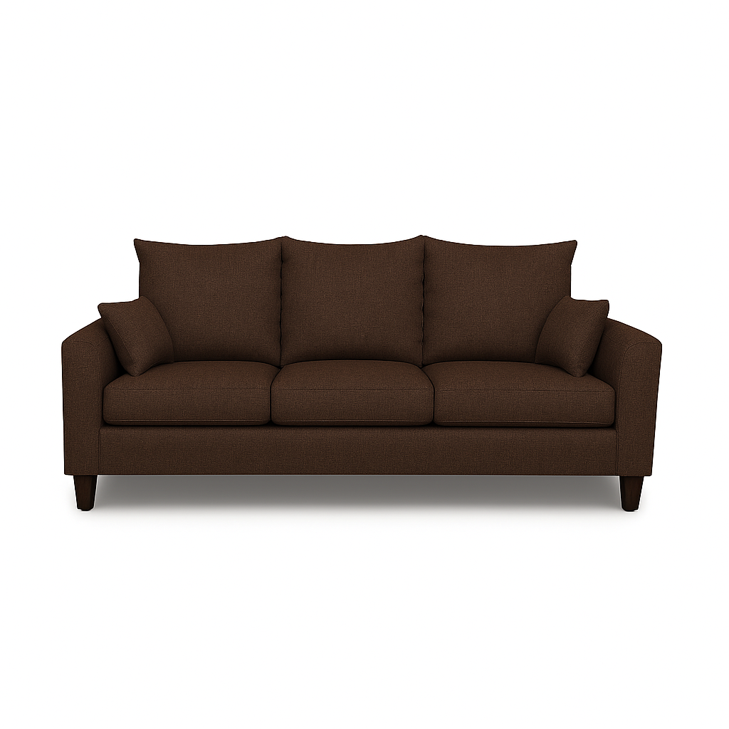 Sofá 3 Cuerpos Petra Café Tela – Confort y Estilo para tu Hogar-3