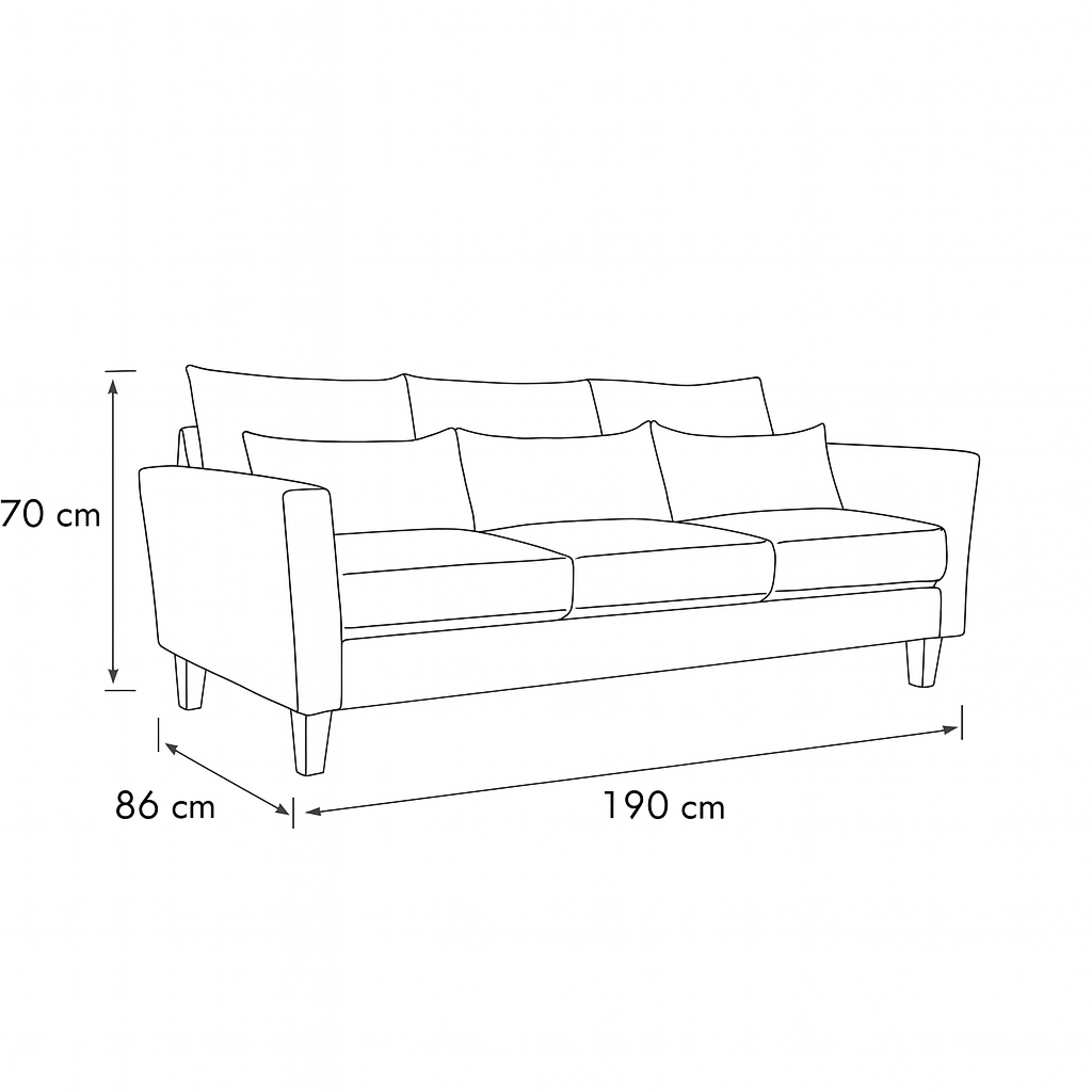 Sofá 3 Cuerpos Petra Café Tela – Confort y Estilo para tu Hogar-7