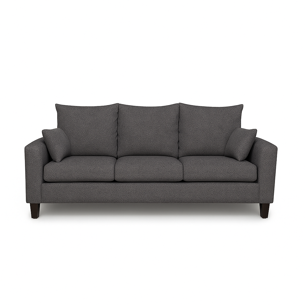 Sofá 3 Cuerpos Petra Gris Oscuro Tela – Confort y Estilo para tu Hogar-3