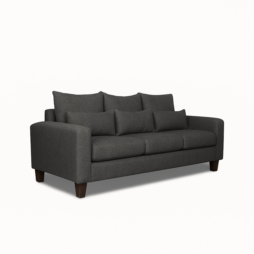 Sofá 3 Cuerpos Petra Gris Oscuro Tela – Confort y Estilo para tu Hogar-4
