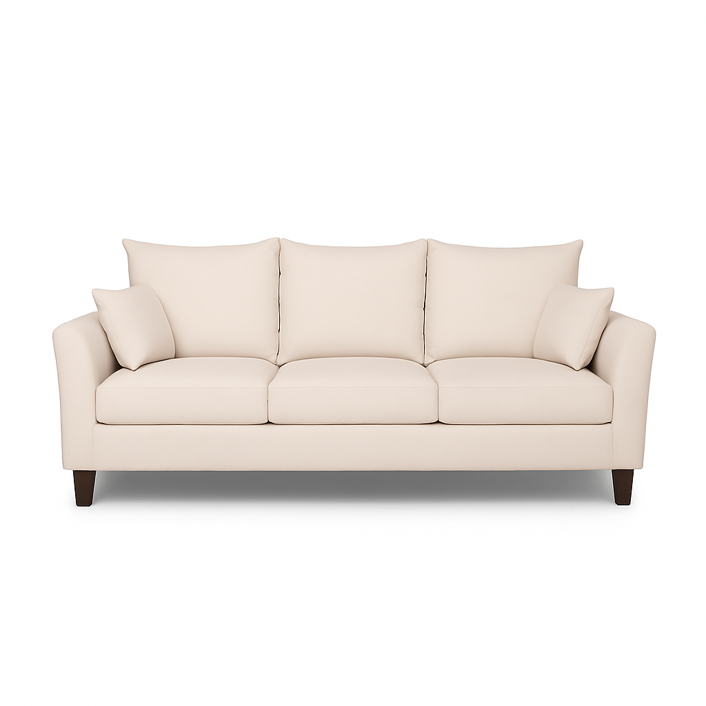 Sofá 3 Cuerpos Petra Beige Tela – Confort y Estilo para tu Hogar-4