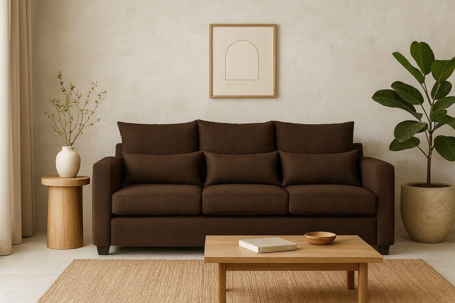 Sofá 3 Cuerpos Pipa Café Tela – Confort y Estilo para tu Hogar-2