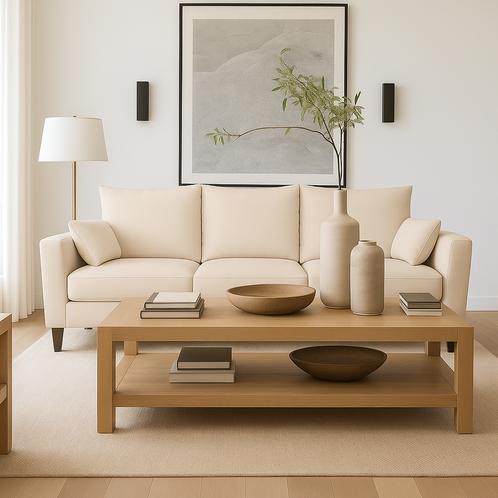 Sofá 3 y 2 Cuerpos Palais en Tela Beige, Set para Living-2