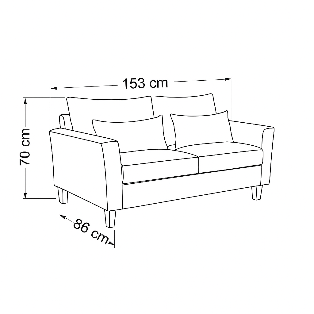 Sofá 3 y 2 Cuerpos Petra en Tela Beige, Set para Living-7