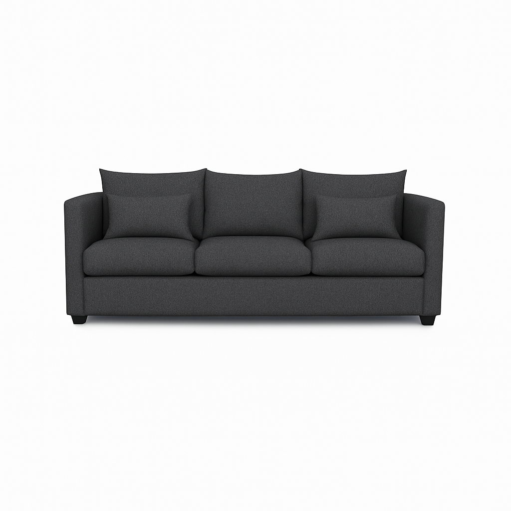 Sofá 3 Cuerpos Pipa Gris Oscuro Tela – Confort y Estilo para tu Hogar-4