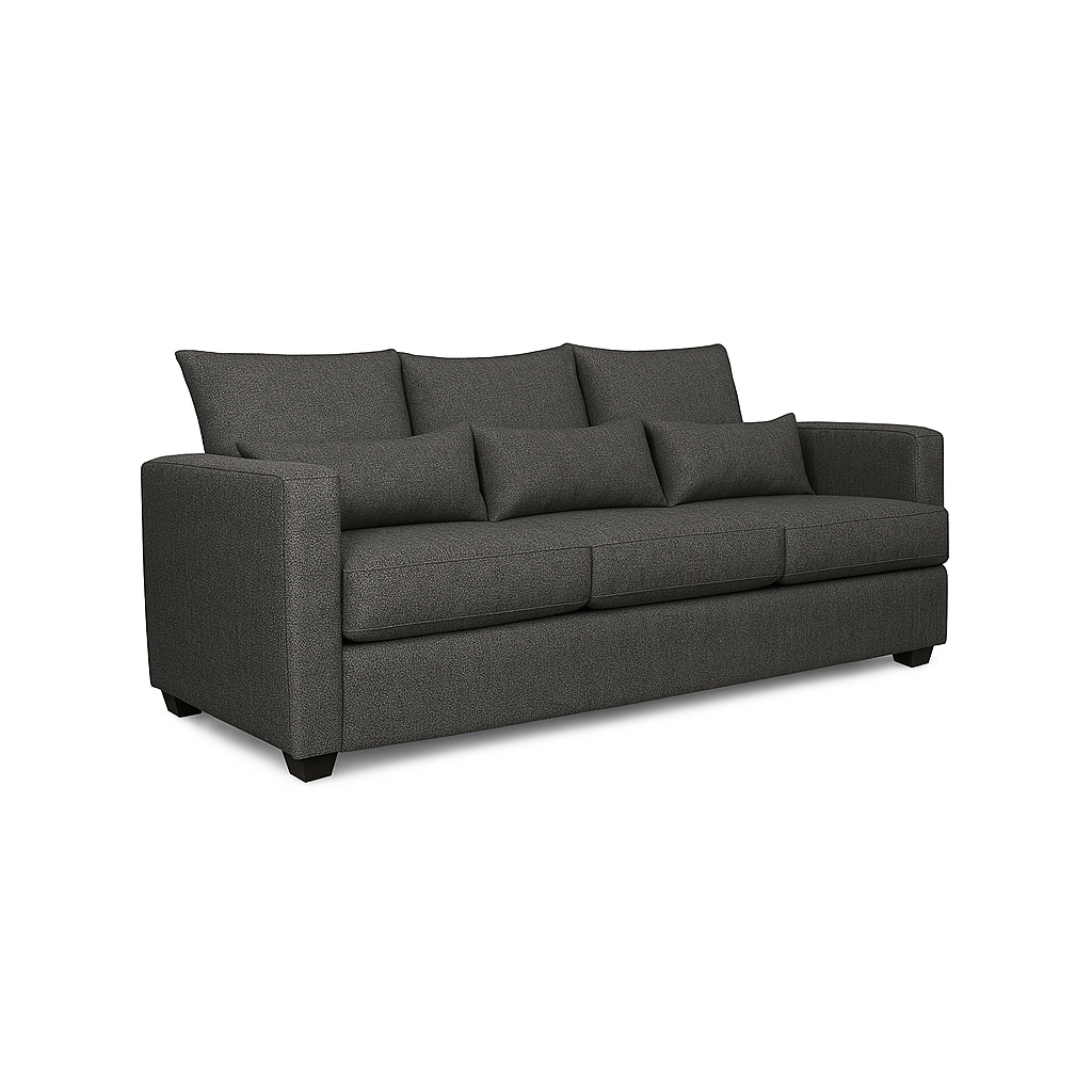 Sofá 3 Cuerpos Pipa Gris Oscuro Tela – Confort y Estilo para tu Hogar-5