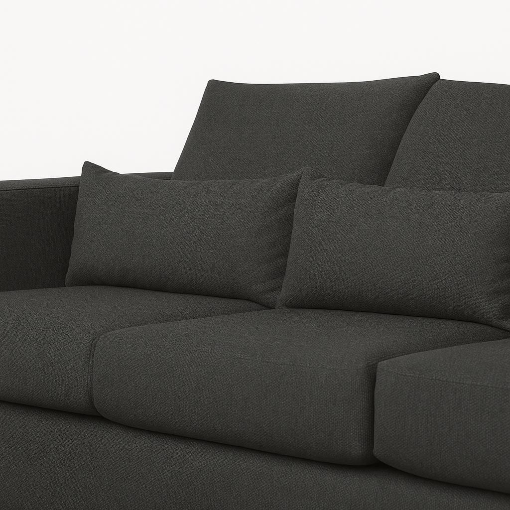 Sofá 3 Cuerpos Pipa Gris Oscuro Tela – Confort y Estilo para tu Hogar-6