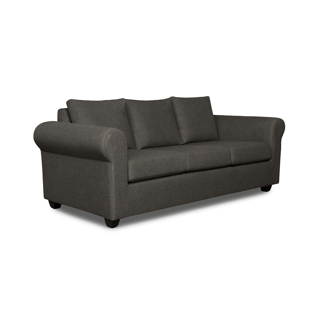 Sofá 3 Cuerpos Pavia Gris Oscuro Tela – Confort y Estilo para tu Hogar-4