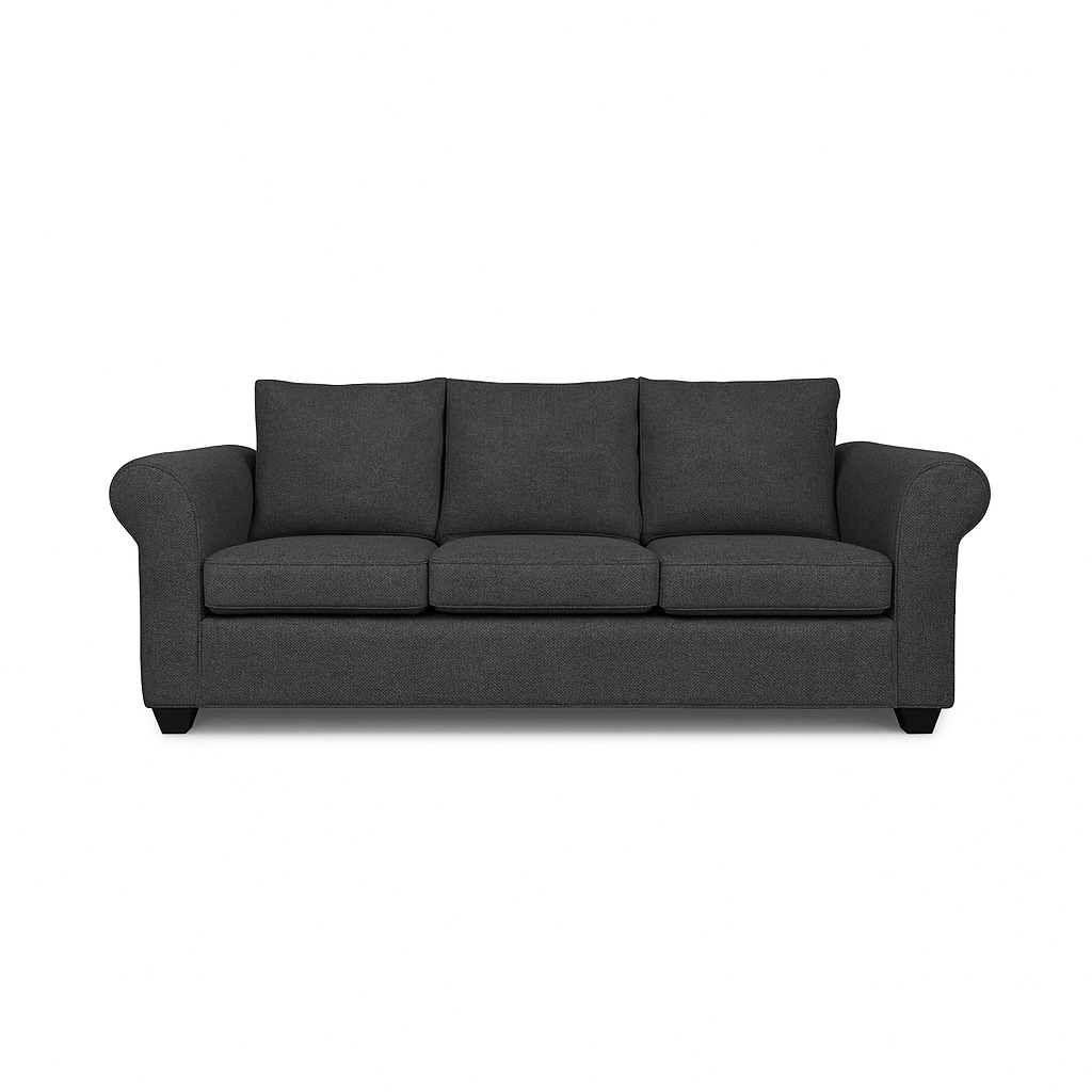 Sofá 3 Cuerpos Pavia Gris Oscuro Tela – Confort y Estilo para tu Hogar-5