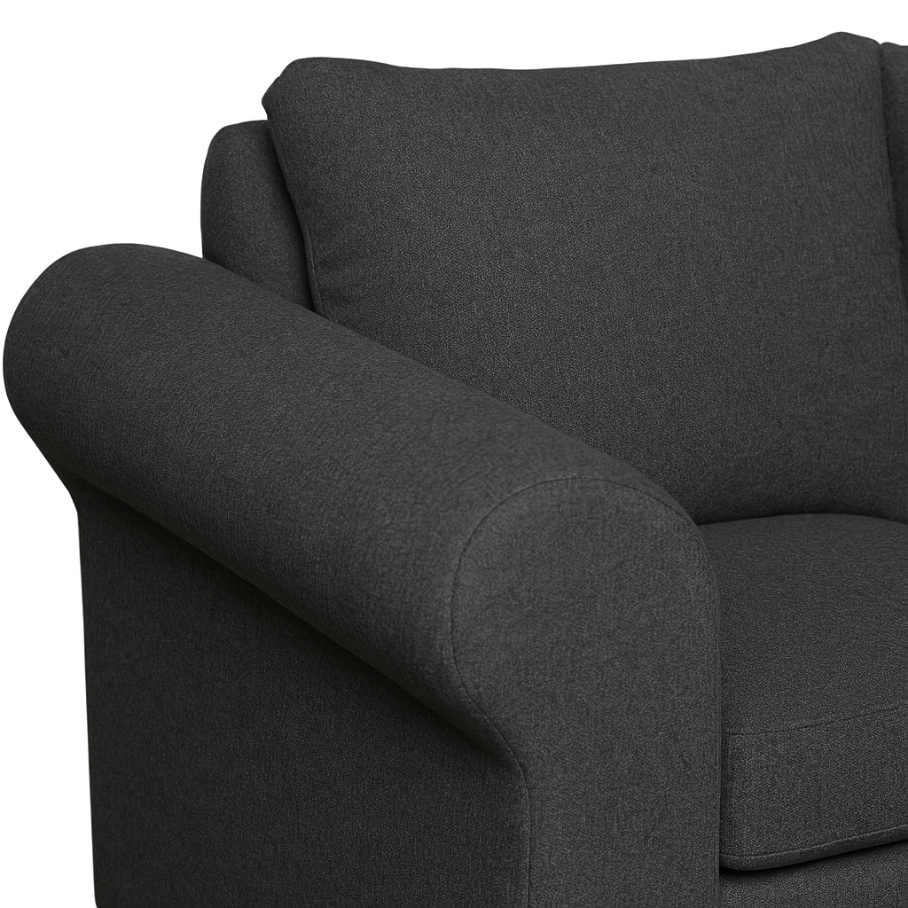 Sofá 3 Cuerpos Pavia Gris Oscuro Tela – Confort y Estilo para tu Hogar-6