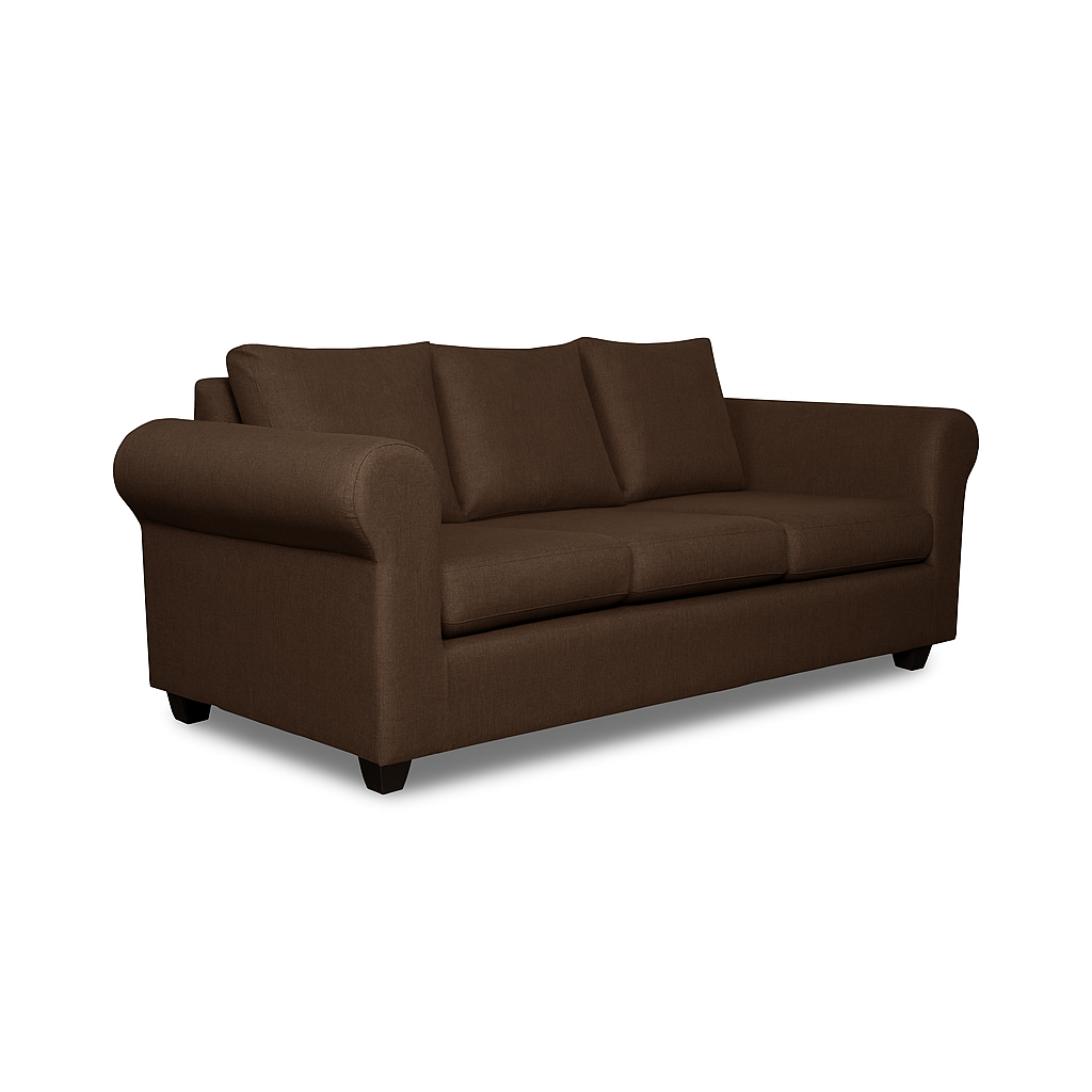 Sofá 3 Cuerpos Pavia Café Tela – Confort y Estilo para tu Hogar-4