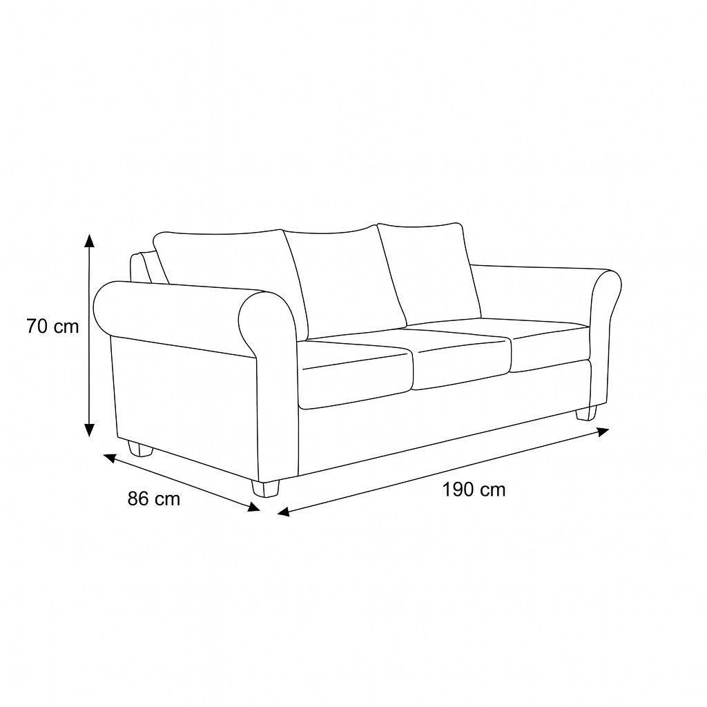 Sofá 3 Cuerpos Pavia Café Tela – Confort y Estilo para tu Hogar-7