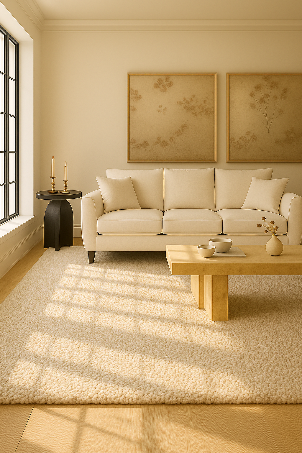 Sofá 3 y 2 Cuerpos Porter en Tela Beige, Set para Living-3