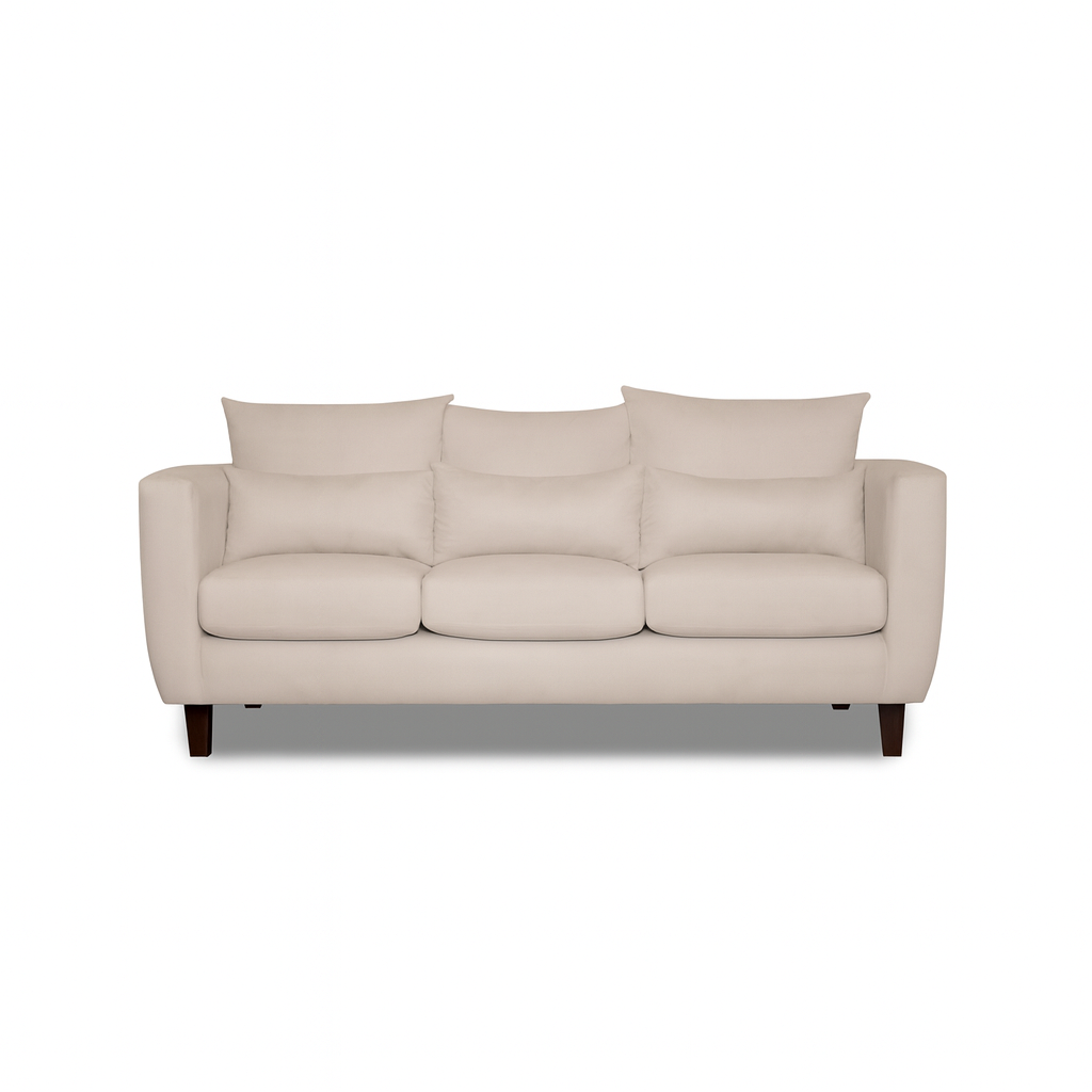 Sofá 3 y 2 Cuerpos Porter en Tela Beige, Set para Living-4