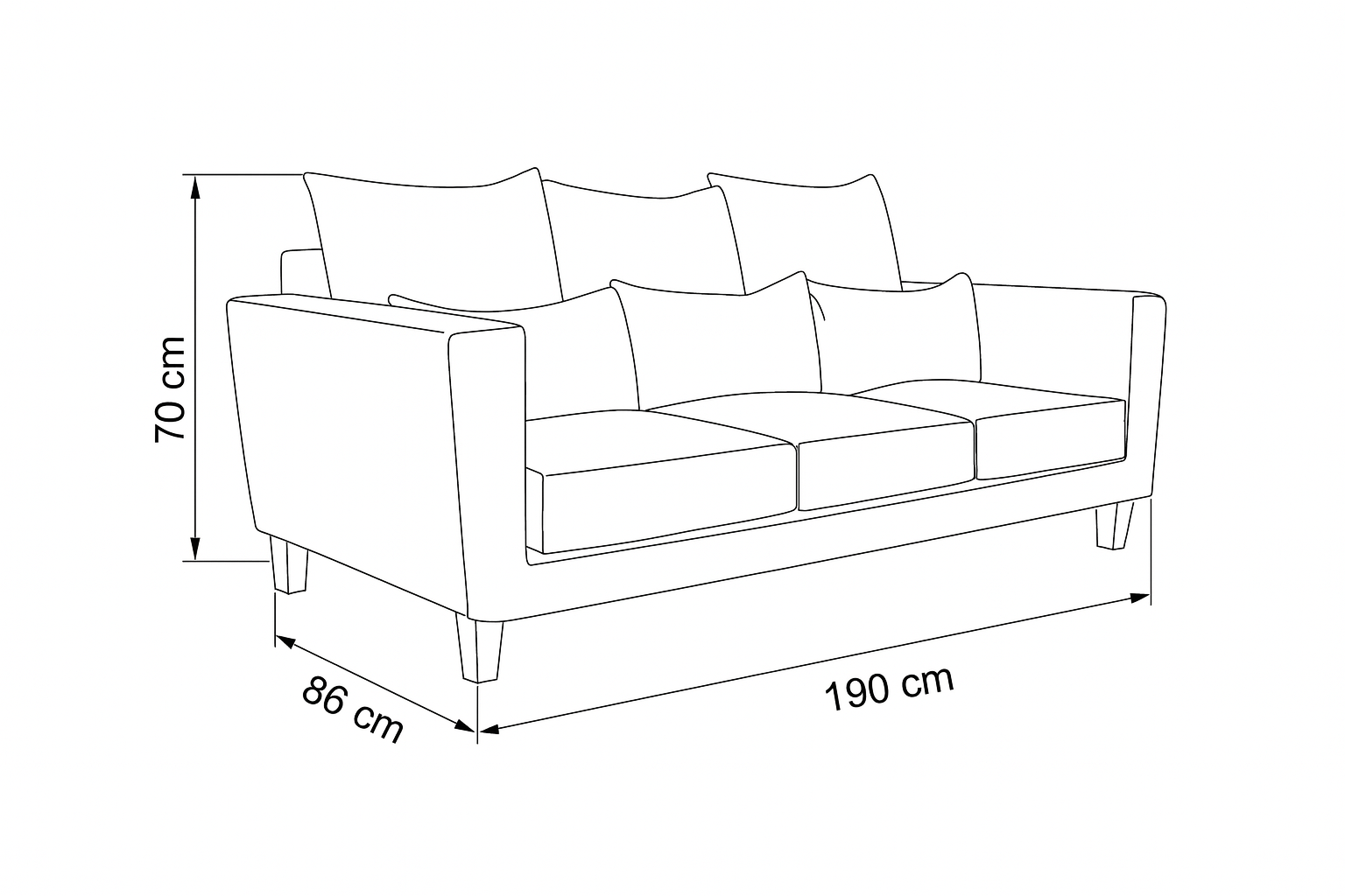 Sofá 3 Cuerpos Palais Café Tela – Confort y Estilo para tu Hogar-7