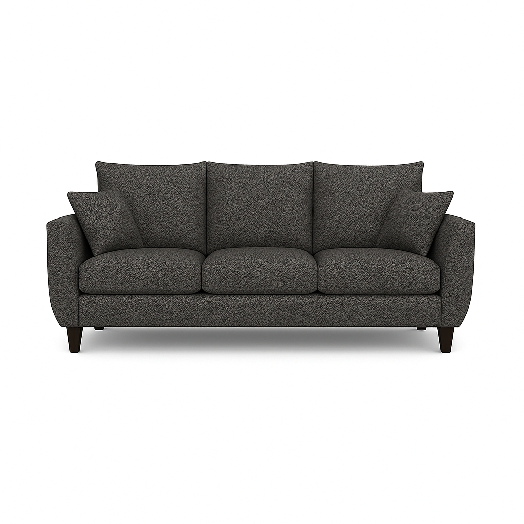 Sofá 3 Cuerpos Porter Gris Oscuro Tela – Confort y Estilo para tu Hogar-4