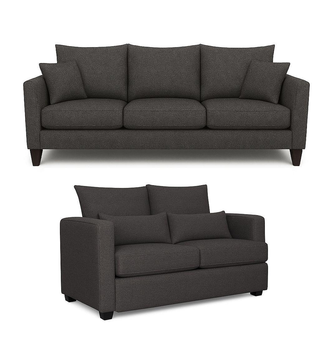 Sofá 3 y 2 Cuerpos Pipa en Tela gris, Set para Living-1