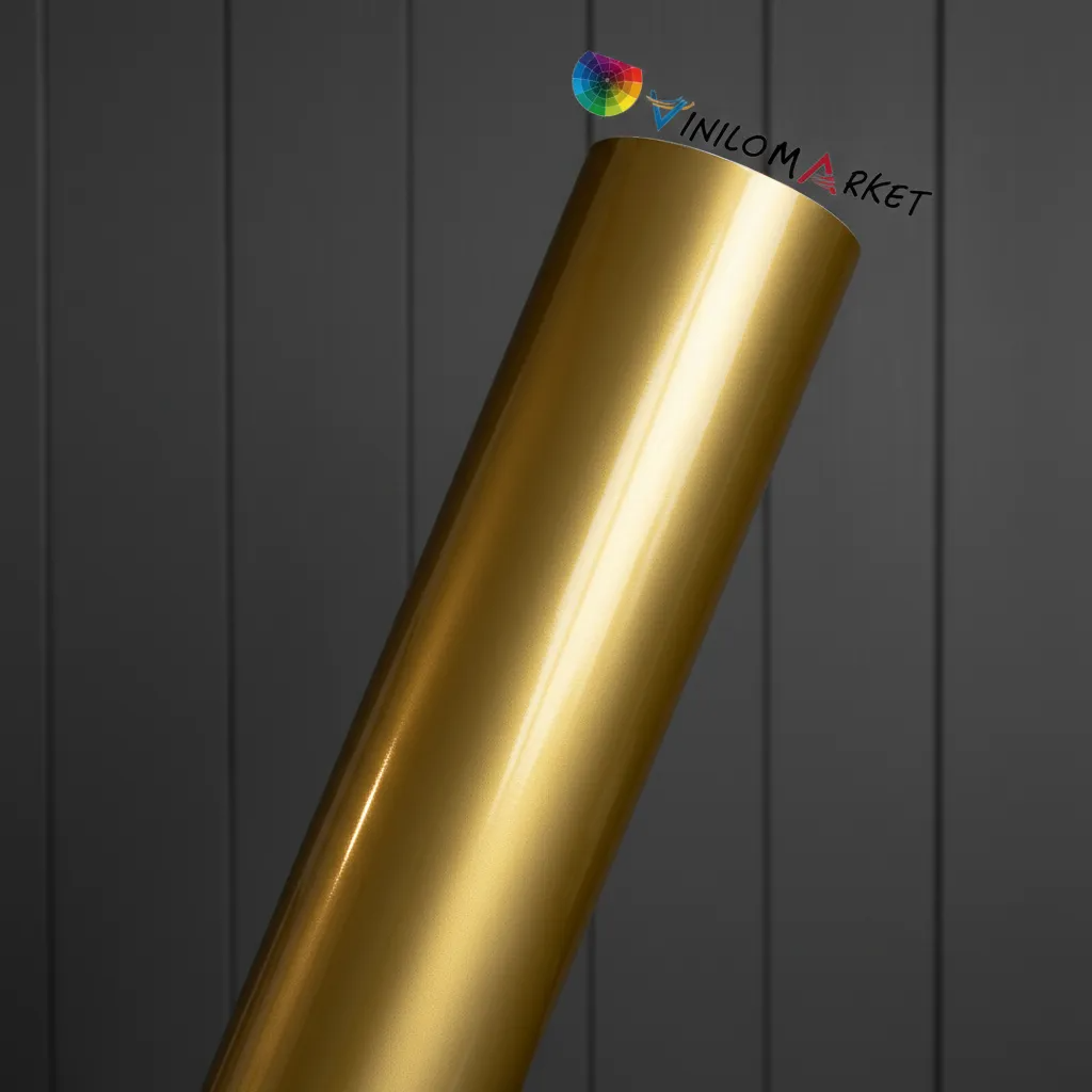 Vinilo Adhesivo De Corte Oro De 30 Cm X 10 Mts-2