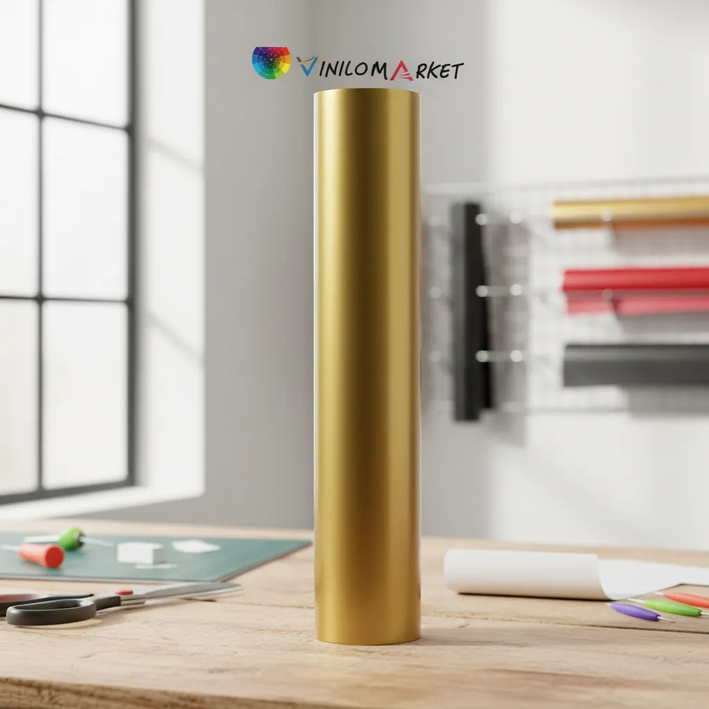 Vinilo Adhesivo De Corte Oro De 30 Cm X 10 Mts-3