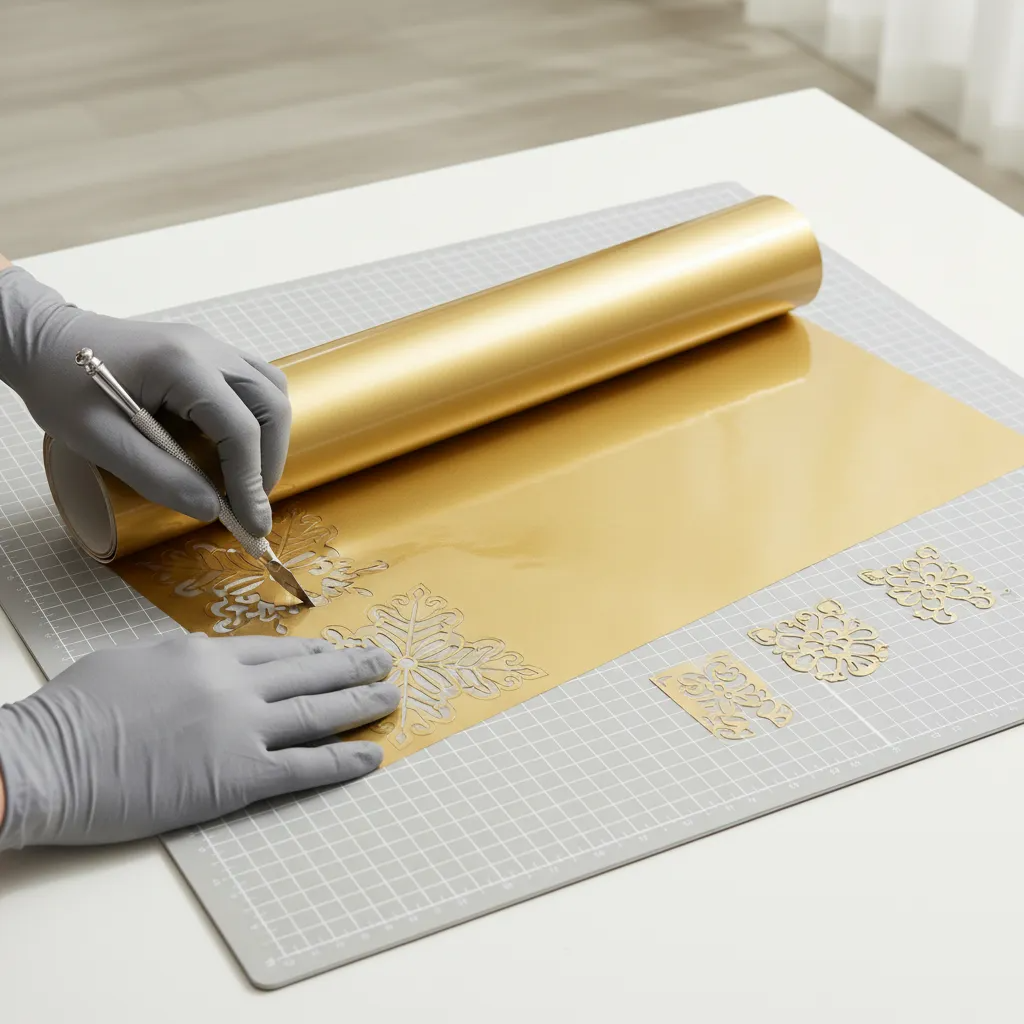 Vinilo Adhesivo De Corte Oro De 30 Cm X 10 Mts-4