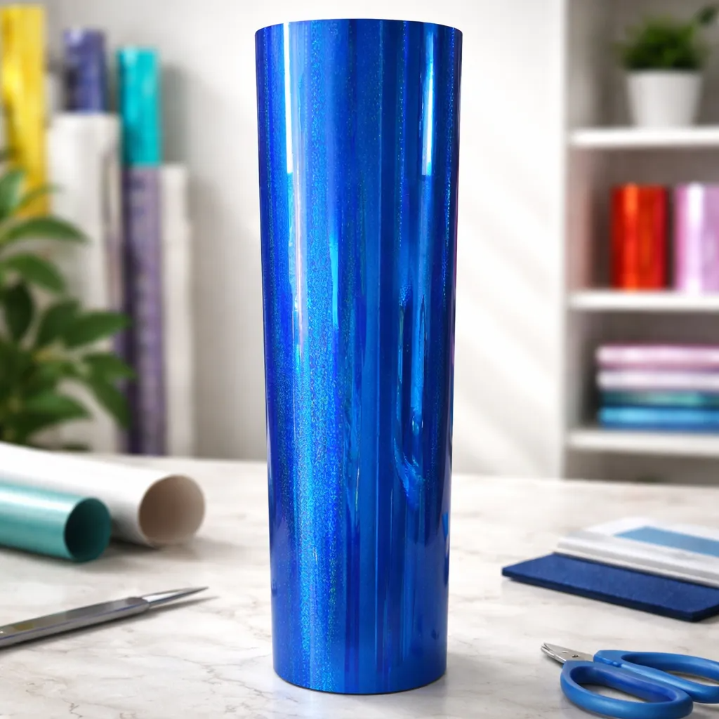 Vinilos Adhesivos De Corte Holograficos Azul Escarcha 61 Cms X Mts-0