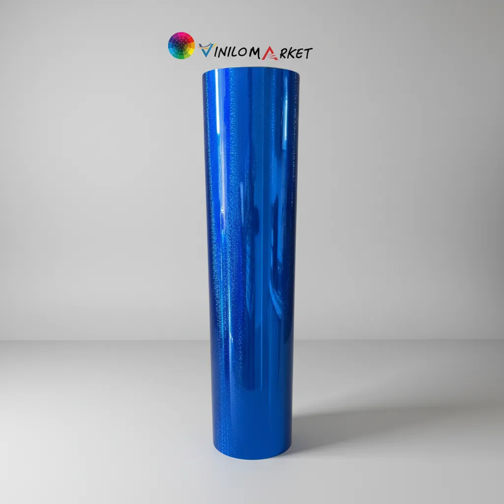 Vinilos Adhesivos De Corte Holograficos Azul Escarcha 61 Cms X Mts-1
