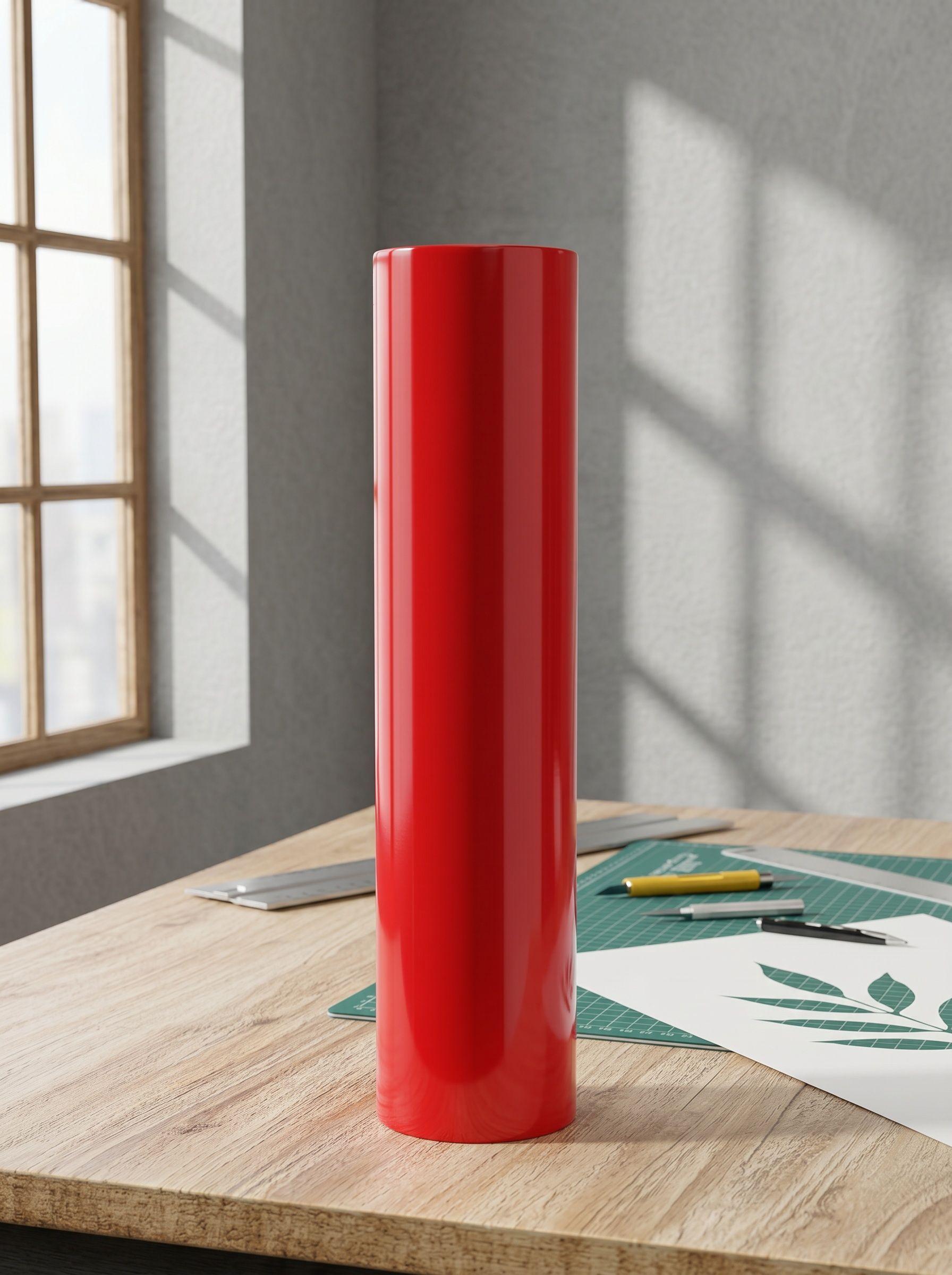 Vinilo Adhesivo De Corte Rojo Cardenal De 30 Cm X 10 Mts-1