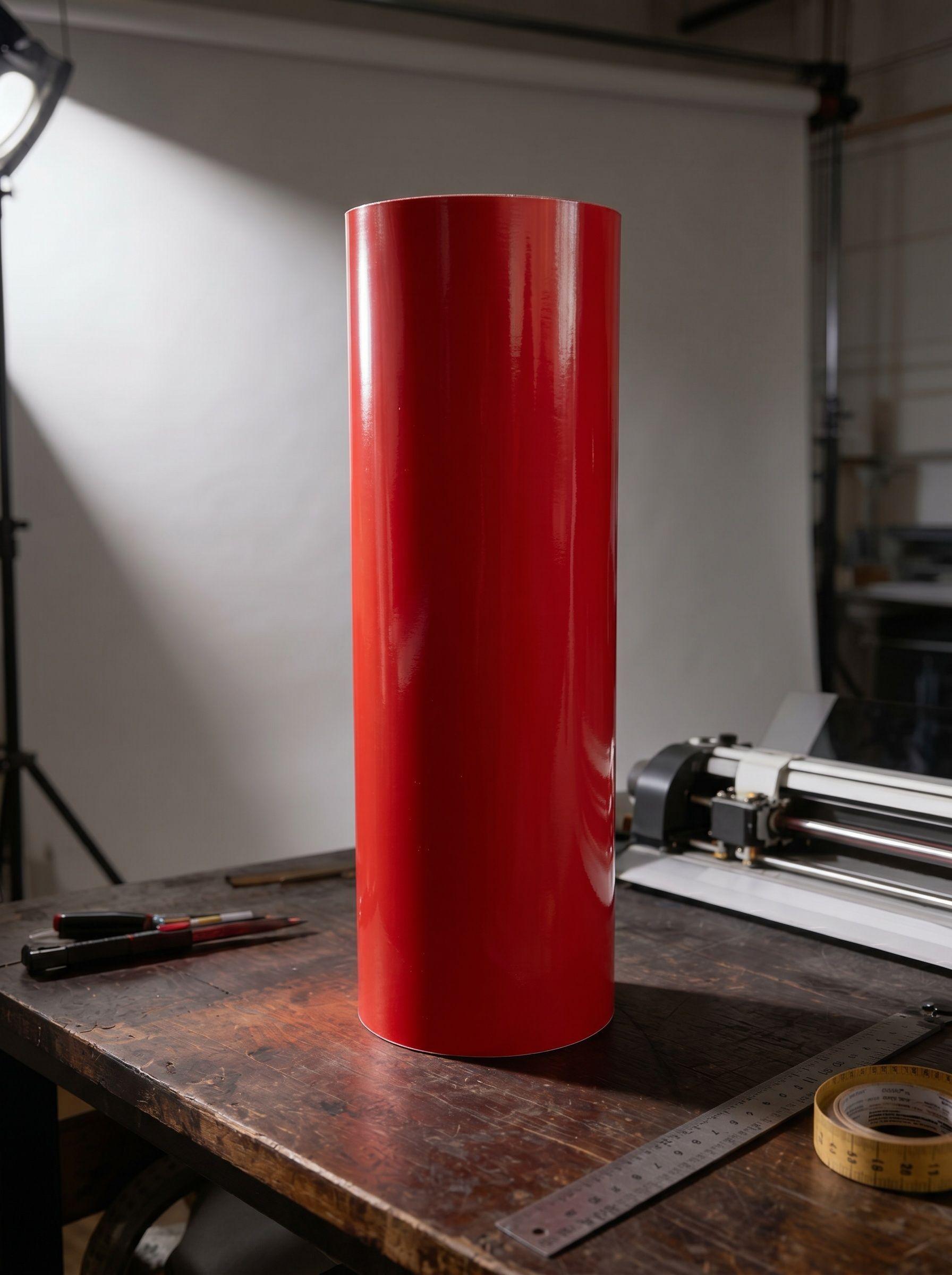 Vinilo Adhesivo De Corte Rojo Cardenal De 30 Cm X 10 Mts-3