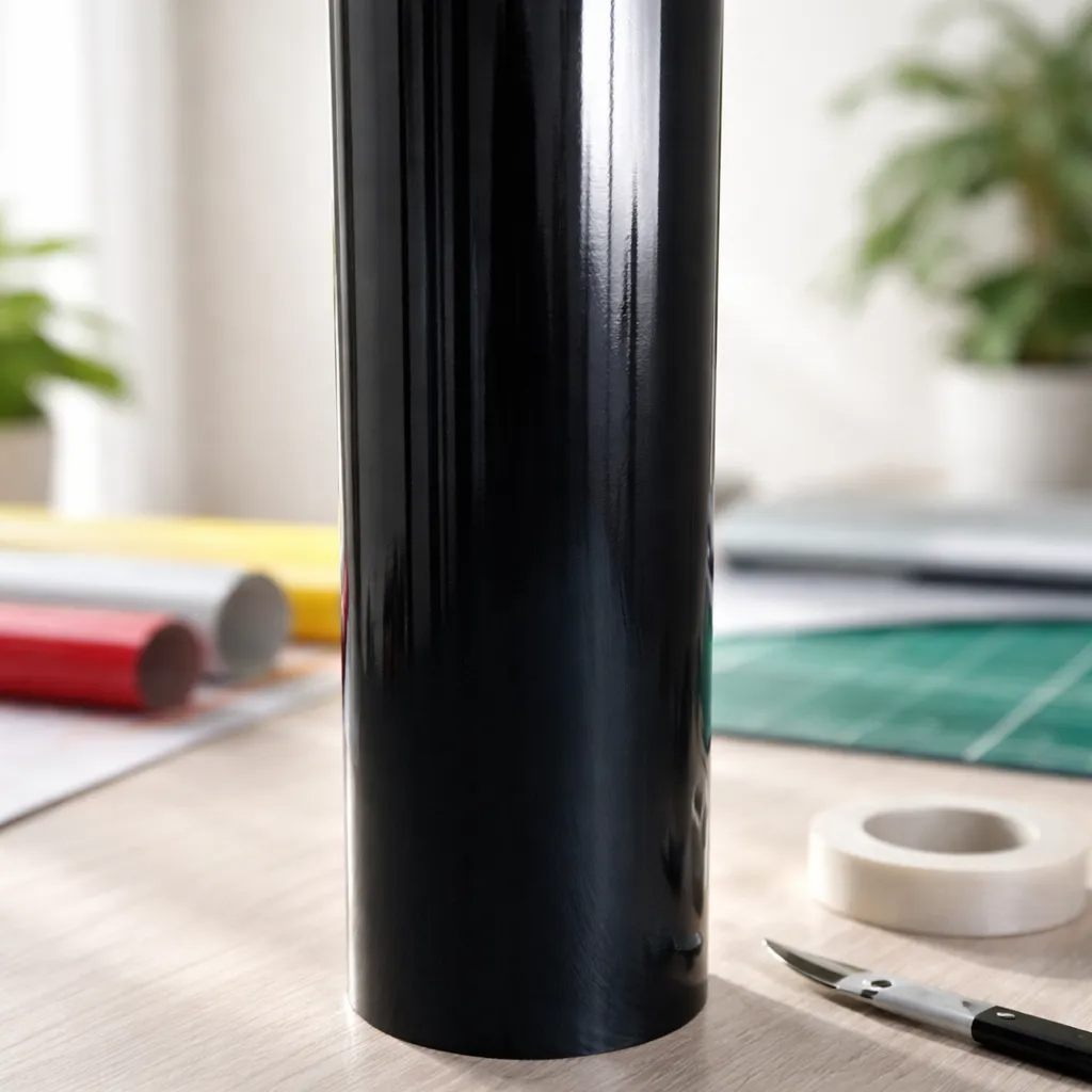 Vinilo Adhesivo De Corte Negro Brillante De 30 Cm X 10 Mts-3