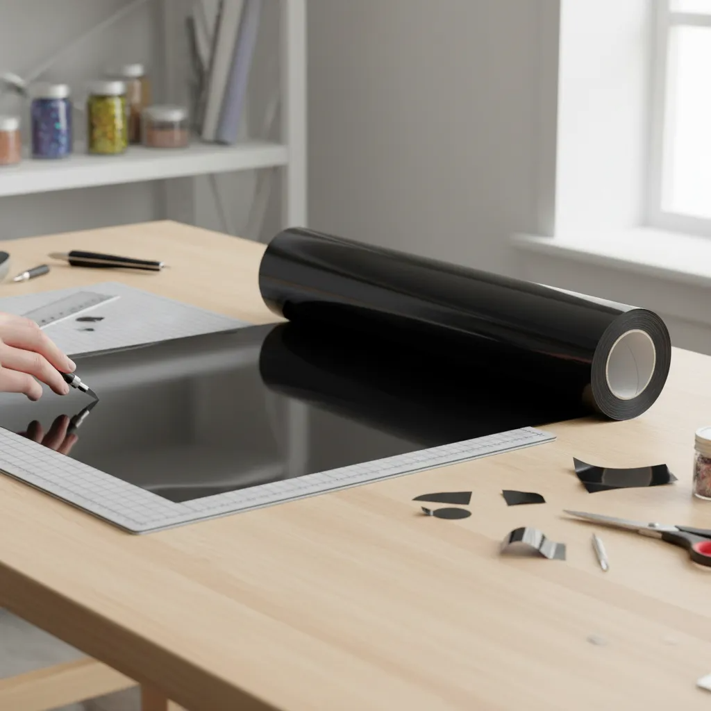Vinilo Adhesivo De Corte Negro Brillante De 30 Cm X 10 Mts-7