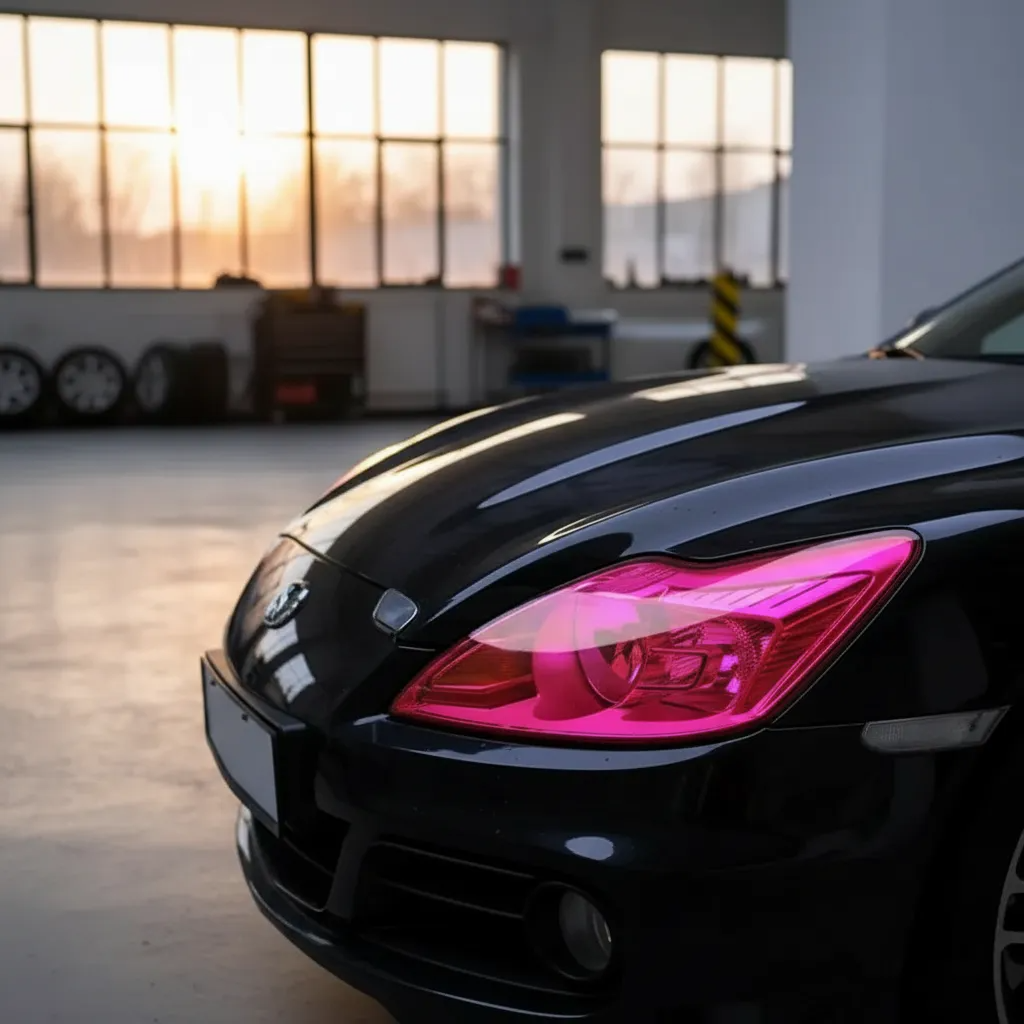 Vinilo Optico Para Focos Auto 30 Cm X 2 Metros Color Rosa-3