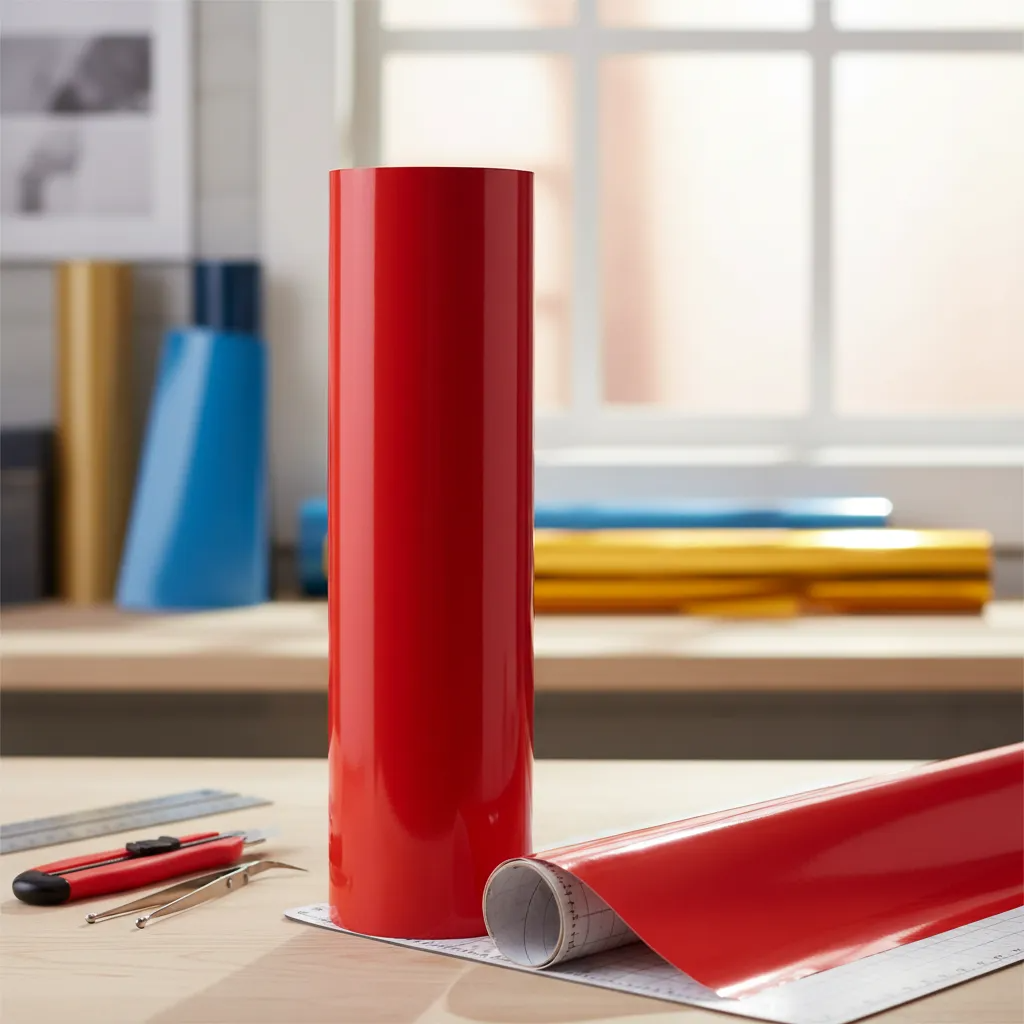 Vinilo Adhesivo De Corte Rojo Amapola De 30 Cm X 10 Mts-4