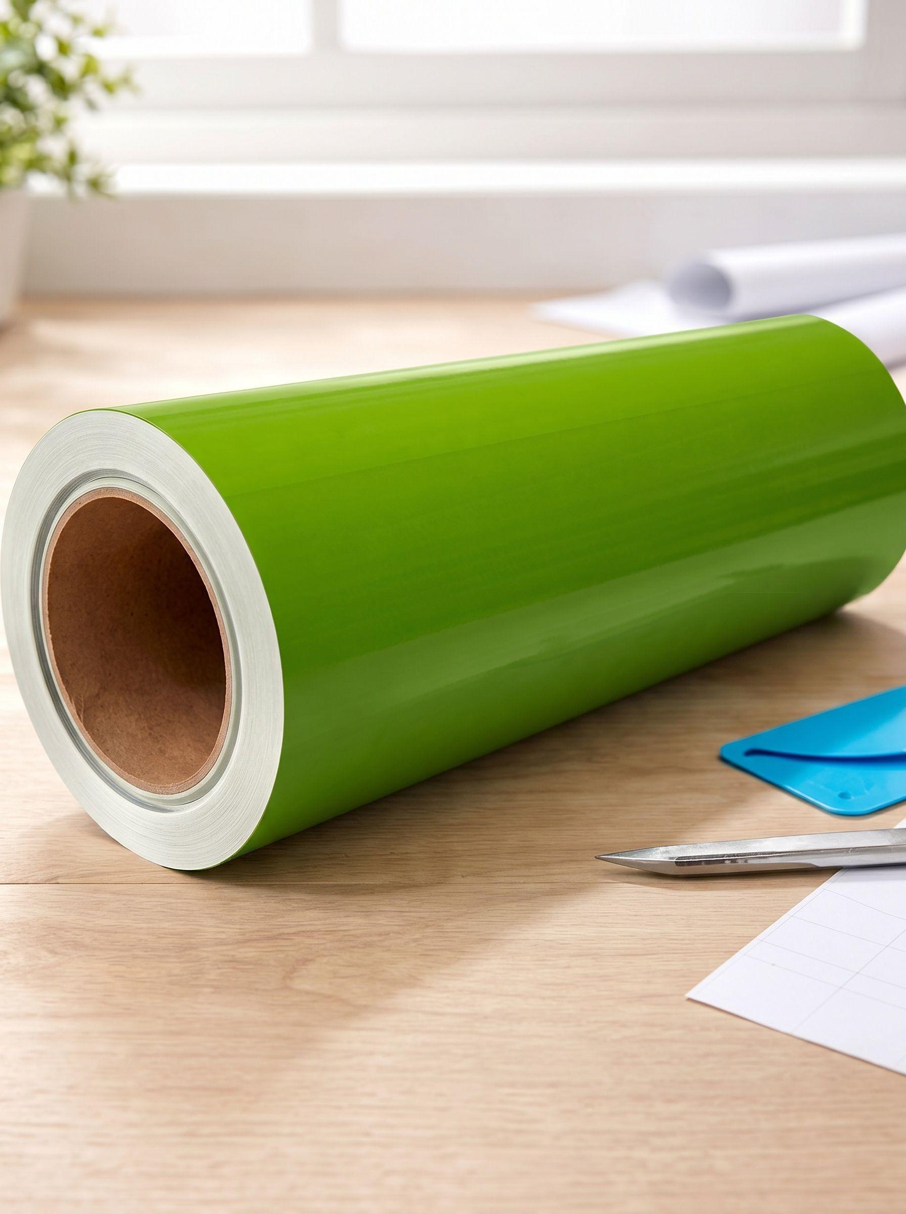 Vinilo Adhesivo De Corte Verde Manzana De 30 Cm X 10 Mts-2