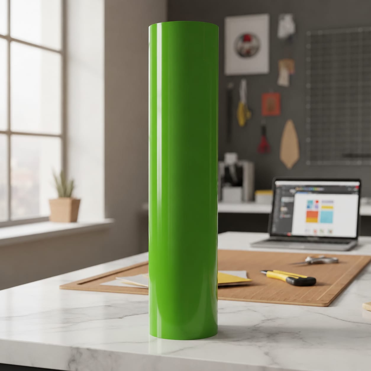 Vinilo Adhesivo De Corte Verde Manzana De 30 Cm X 10 Mts-3