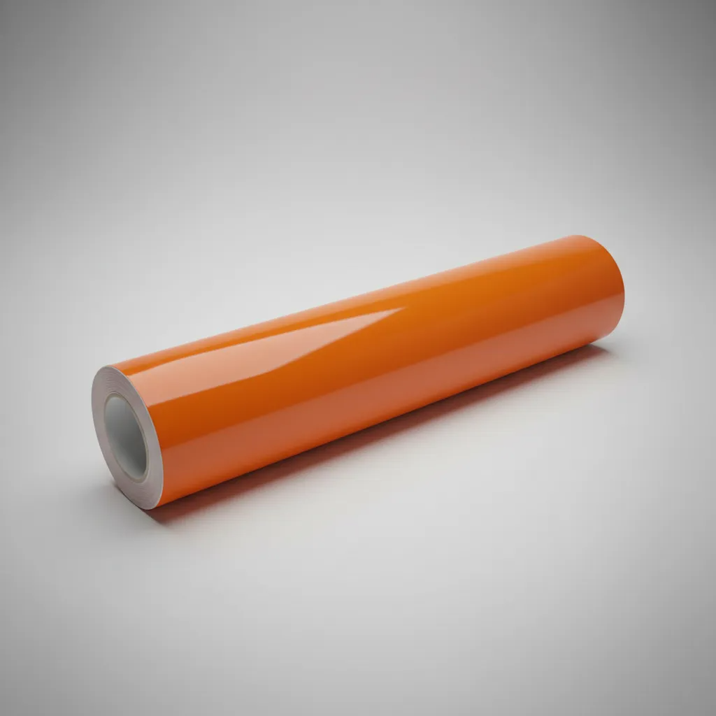 Vinilo Adhesivo De Corte Naranja Zanahoria Brillante De 30 Cm X 10 Mts-4