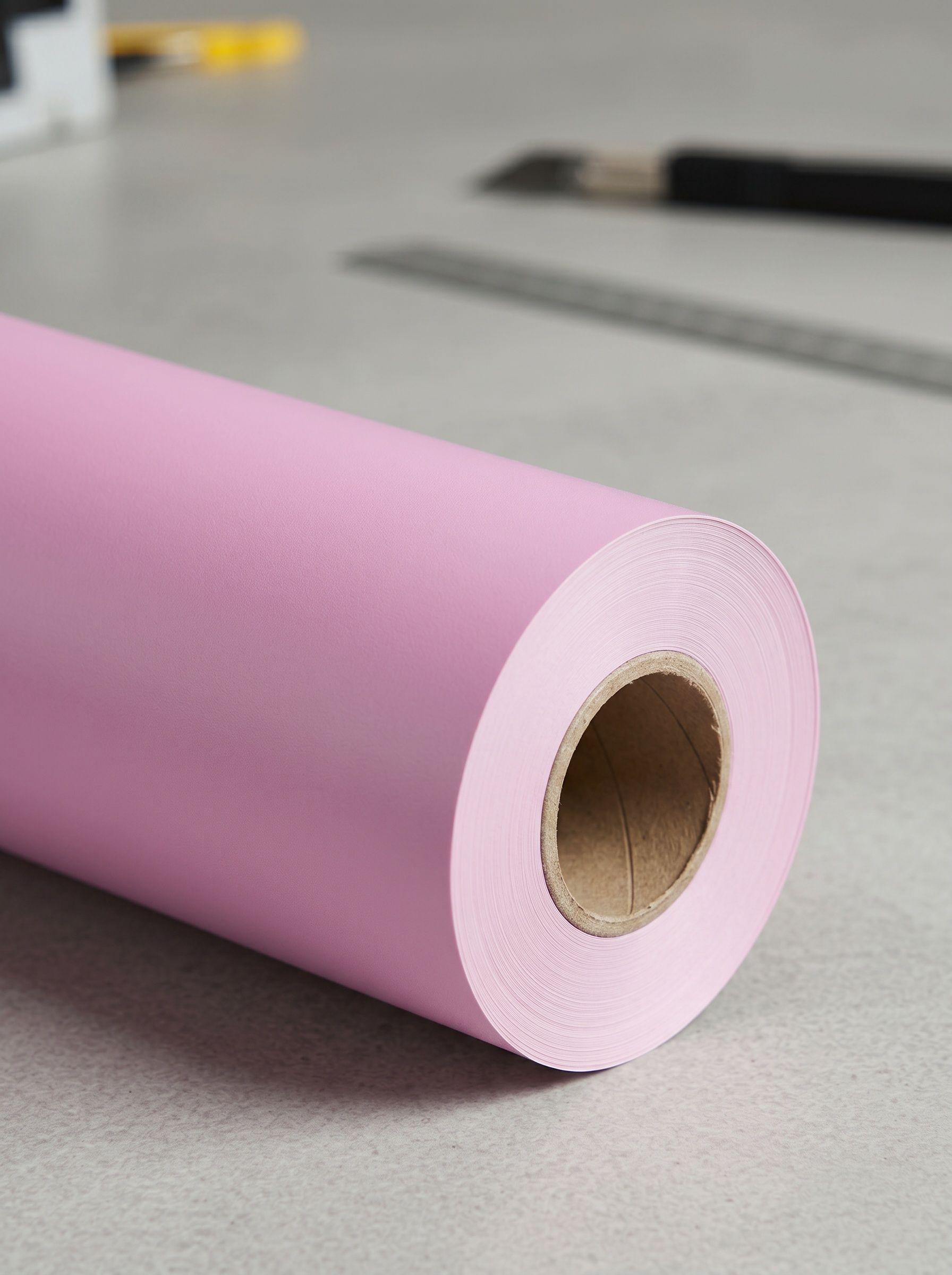 Vinilo Adhesivo De Corte Decorativo Rosado Suave Mate 30 Cms X 5 Mts-2