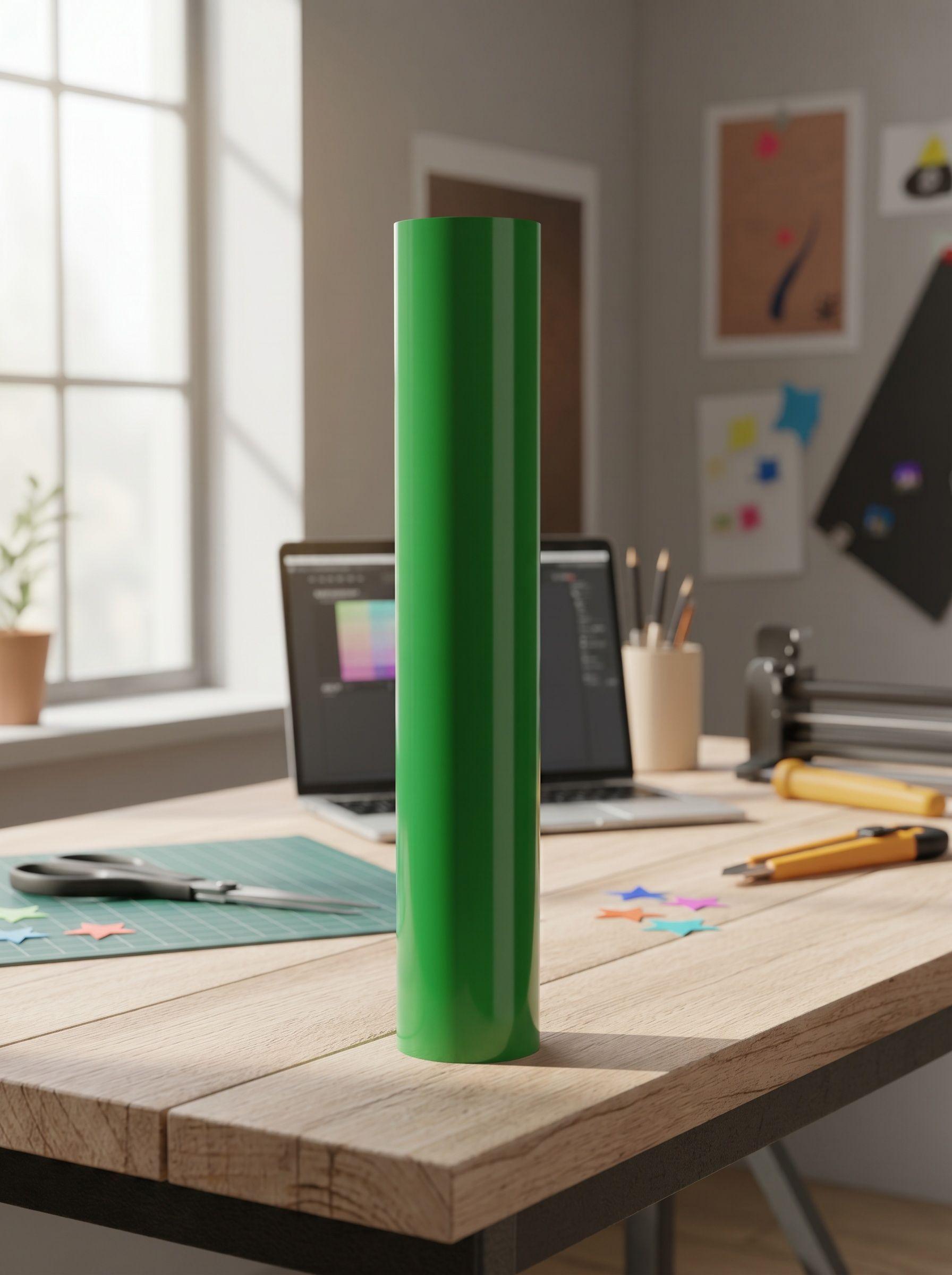 Vinilo Adhesivo De Corte Verde Navidad De 30 Cm X 10 Mts-2