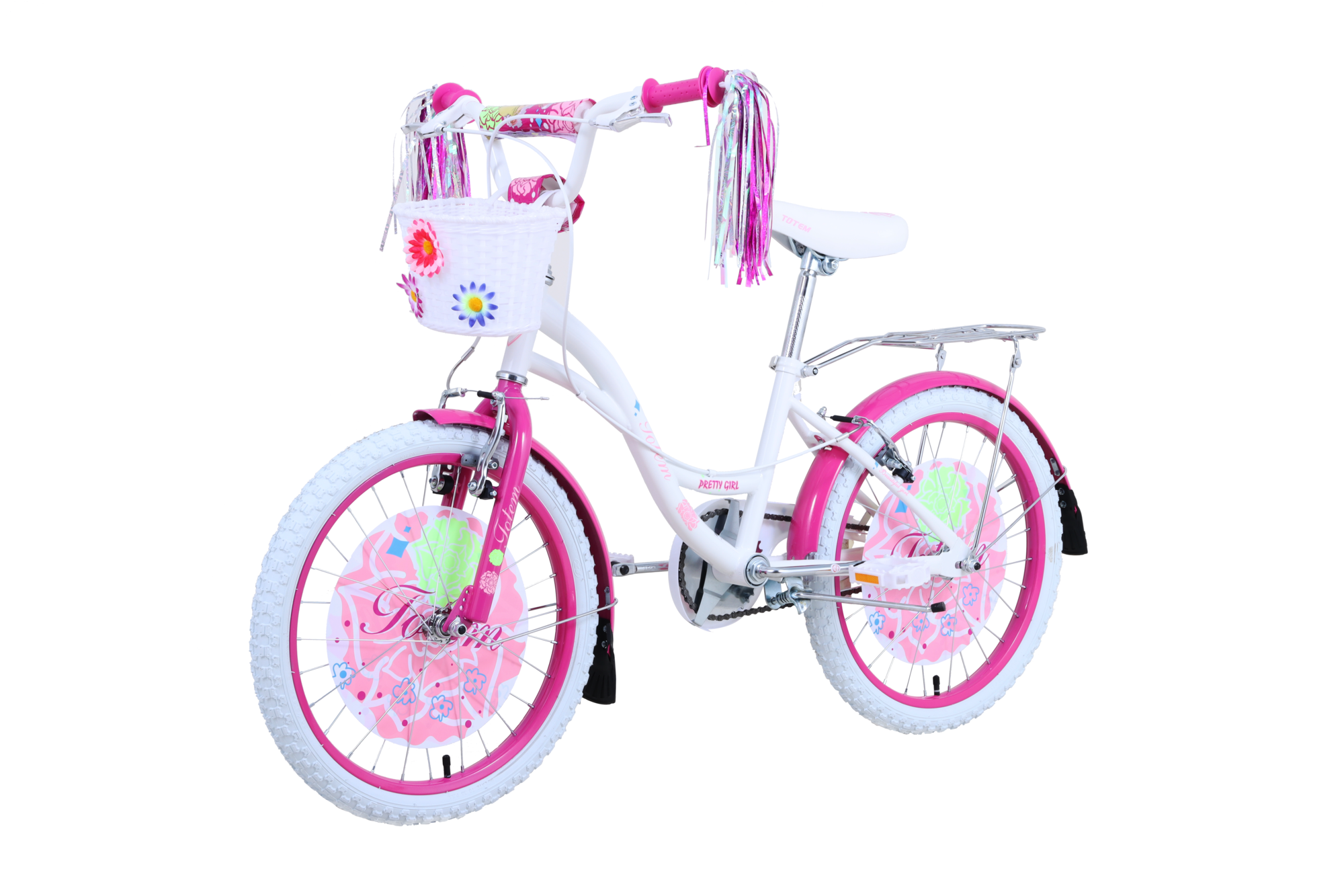 BICICLETA TOTEM INFANTIL ARO 20 PRETTY GIRL BLANCO-4