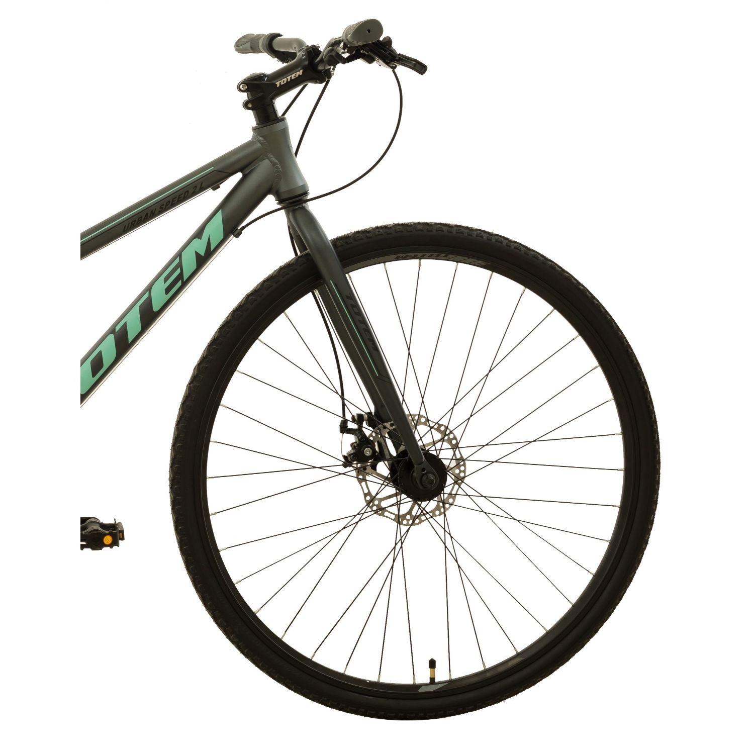 BICICLETA TOTEM URBAN SPEED 2 LD 423-700X52 GRIS CON VERDE-2