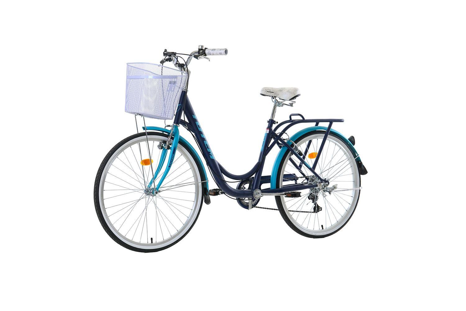 BICICLETA TOTEM CITY DAMA ARO 26 AZUL CON CELESTE-4