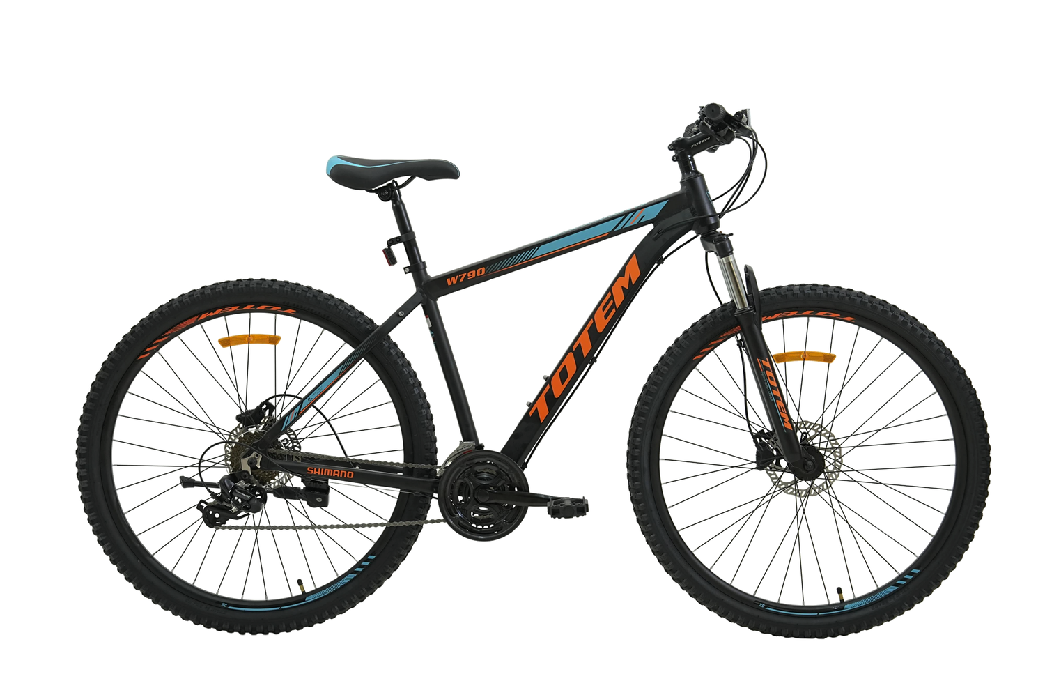 BICICLETA TOTEM MTB W790 ARO 29 TALLA 19 NEGRO CON NARANJA-0