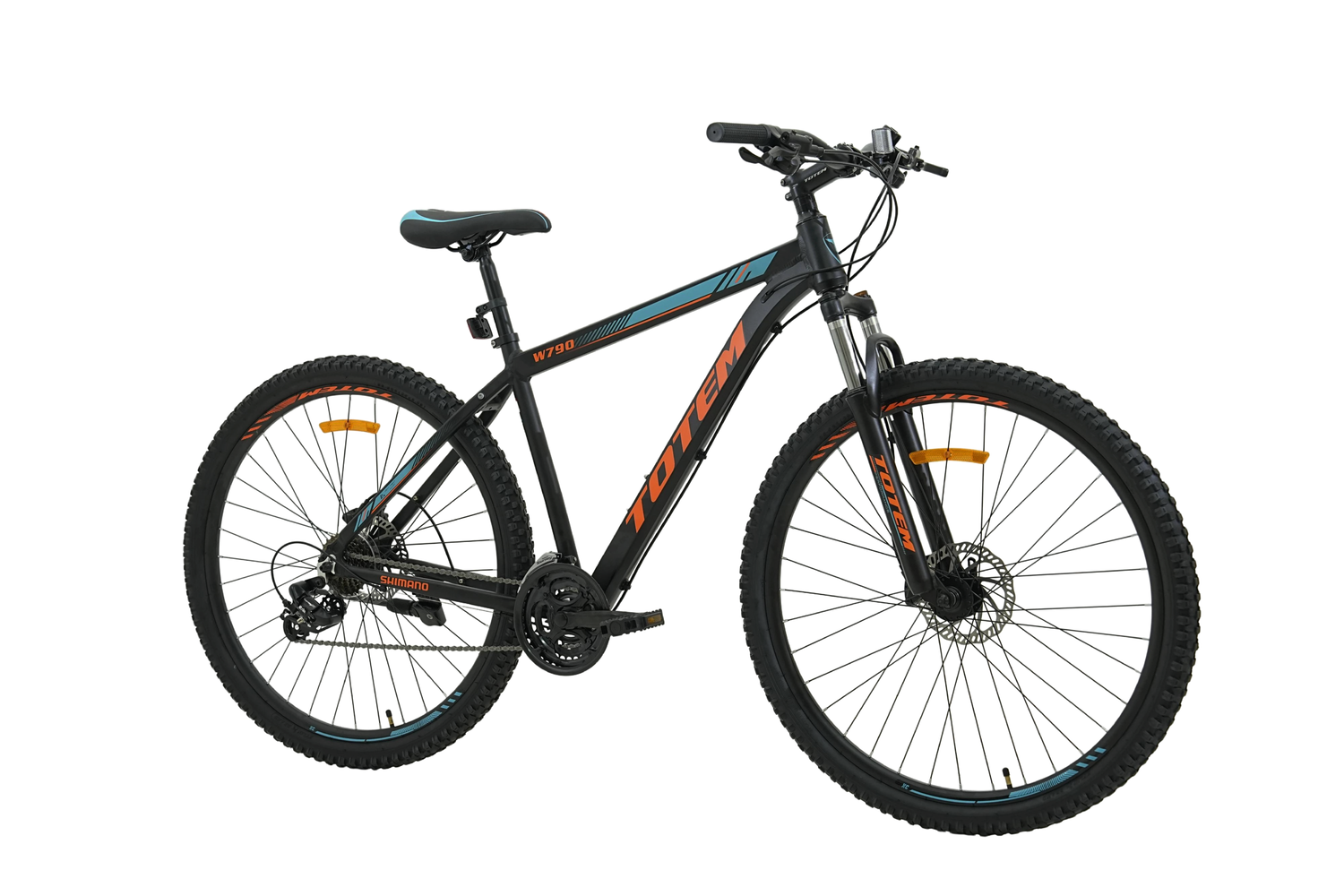 BICICLETA TOTEM MTB W790 ARO 29 TALLA 19 NEGRO CON NARANJA-2