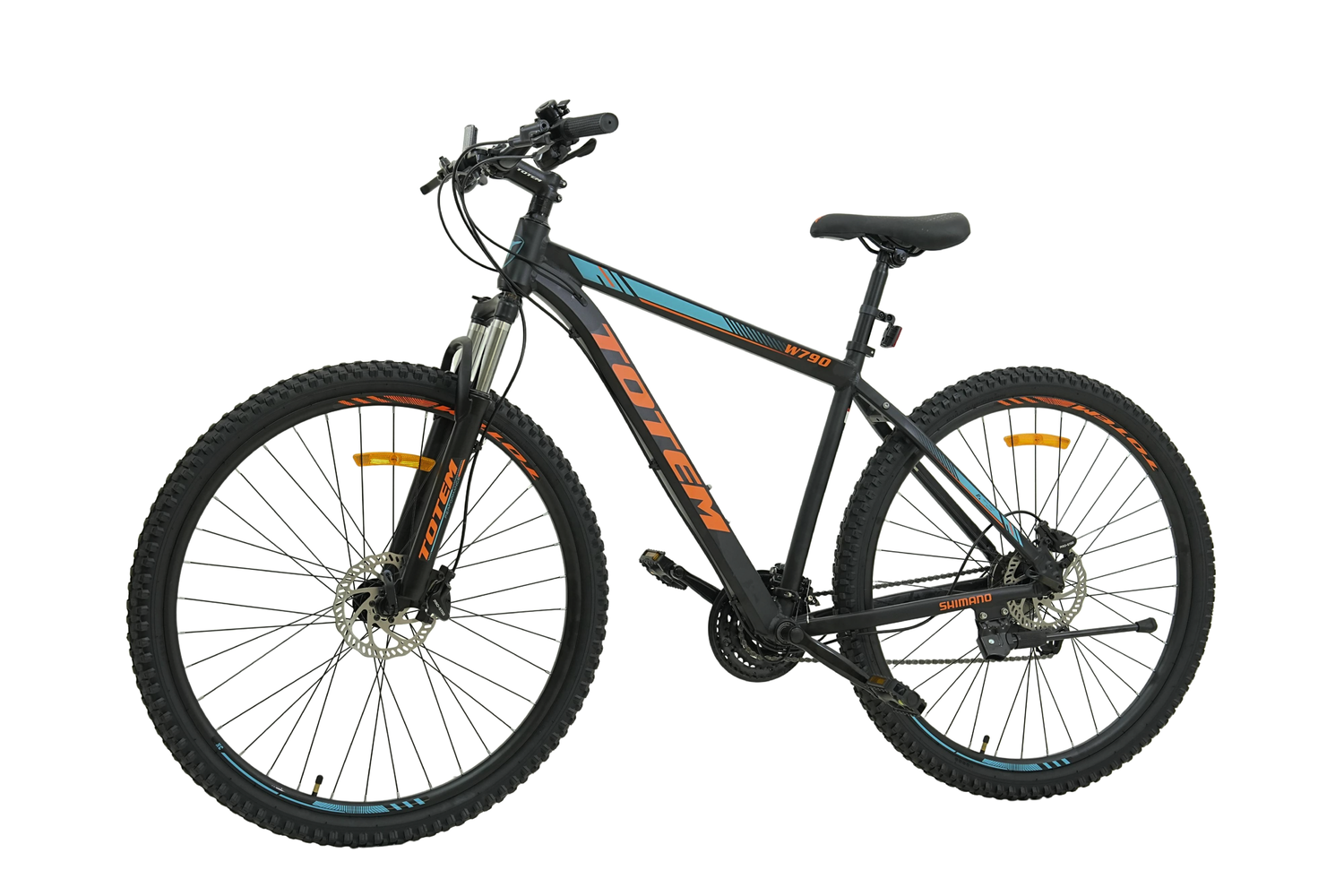 BICICLETA TOTEM MTB W790 ARO 29 TALLA 19 NEGRO CON NARANJA-4