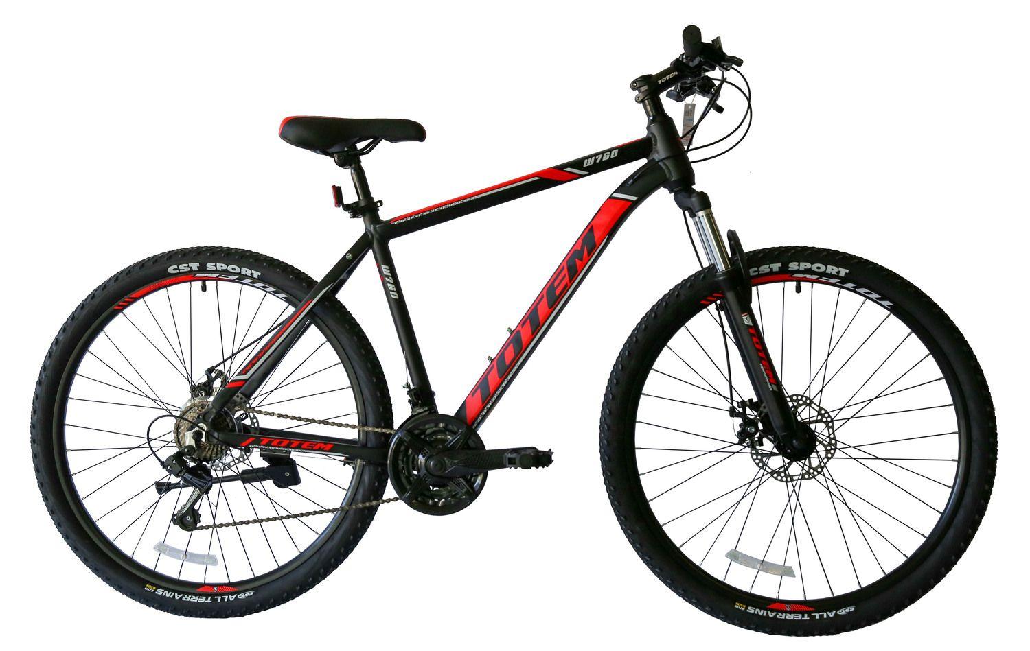 BICICLETA TOTEM MTB ARO 27.5*19 MOD W760 NEGRO CON ROJO-0