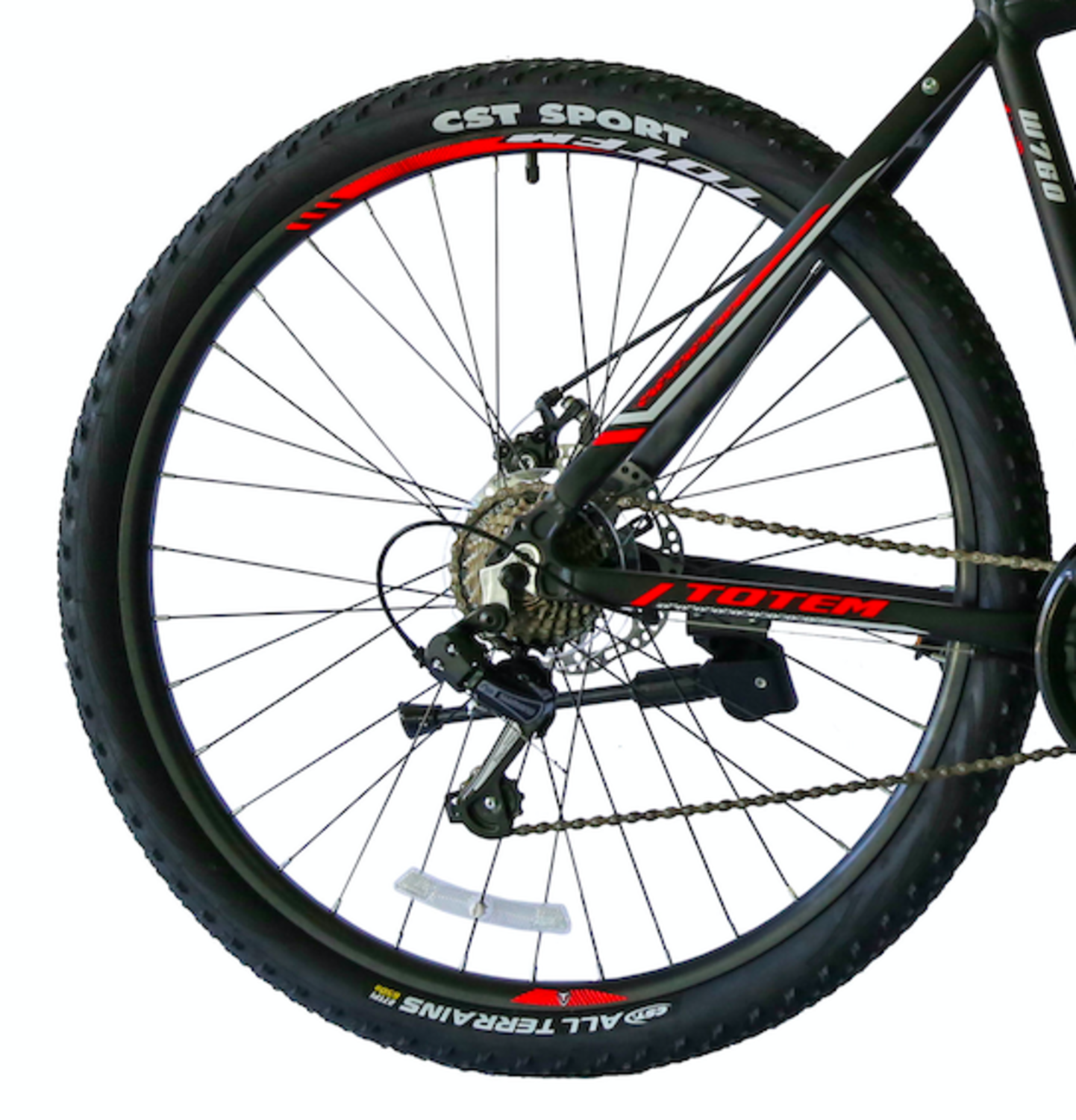 BICICLETA TOTEM MTB ARO 27.5*19 MOD W760 NEGRO CON ROJO-1