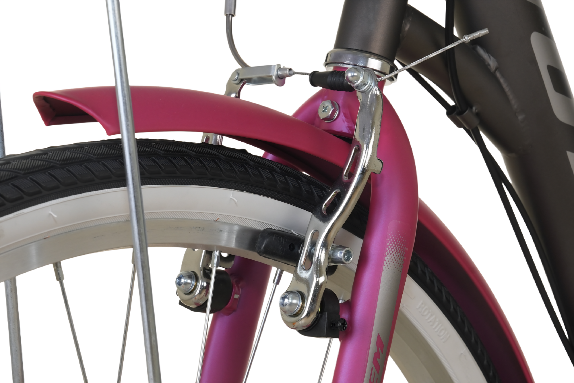 BICICLETA TOTEM CITY DAMA ARO 26 GRIS CON FUCSIA-6