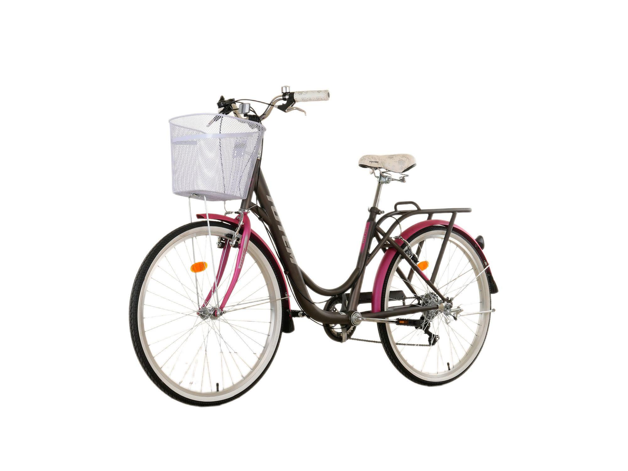 BICICLETA TOTEM CITY DAMA ARO 26 GRIS CON FUCSIA-8