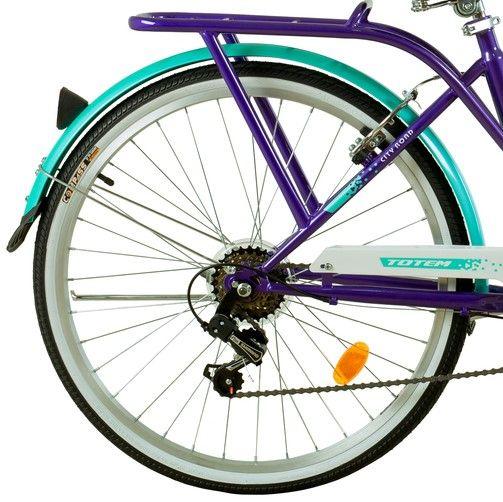 BICICLETA TOTEM CITY DAMA ARO 26 MORADO TURQUESA-4