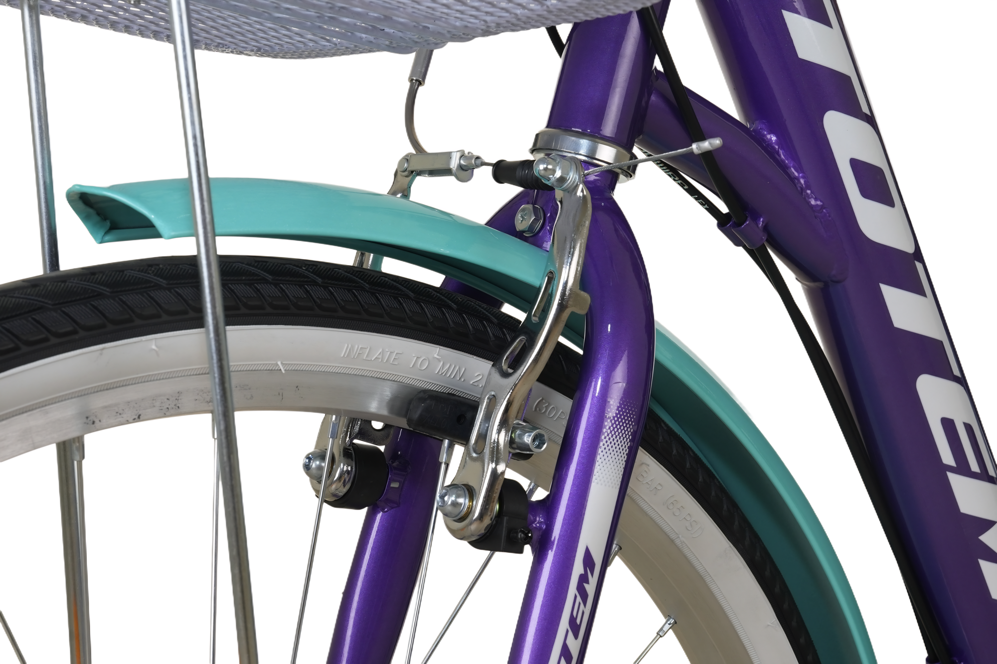 BICICLETA TOTEM CITY DAMA ARO 26 MORADO TURQUESA-5