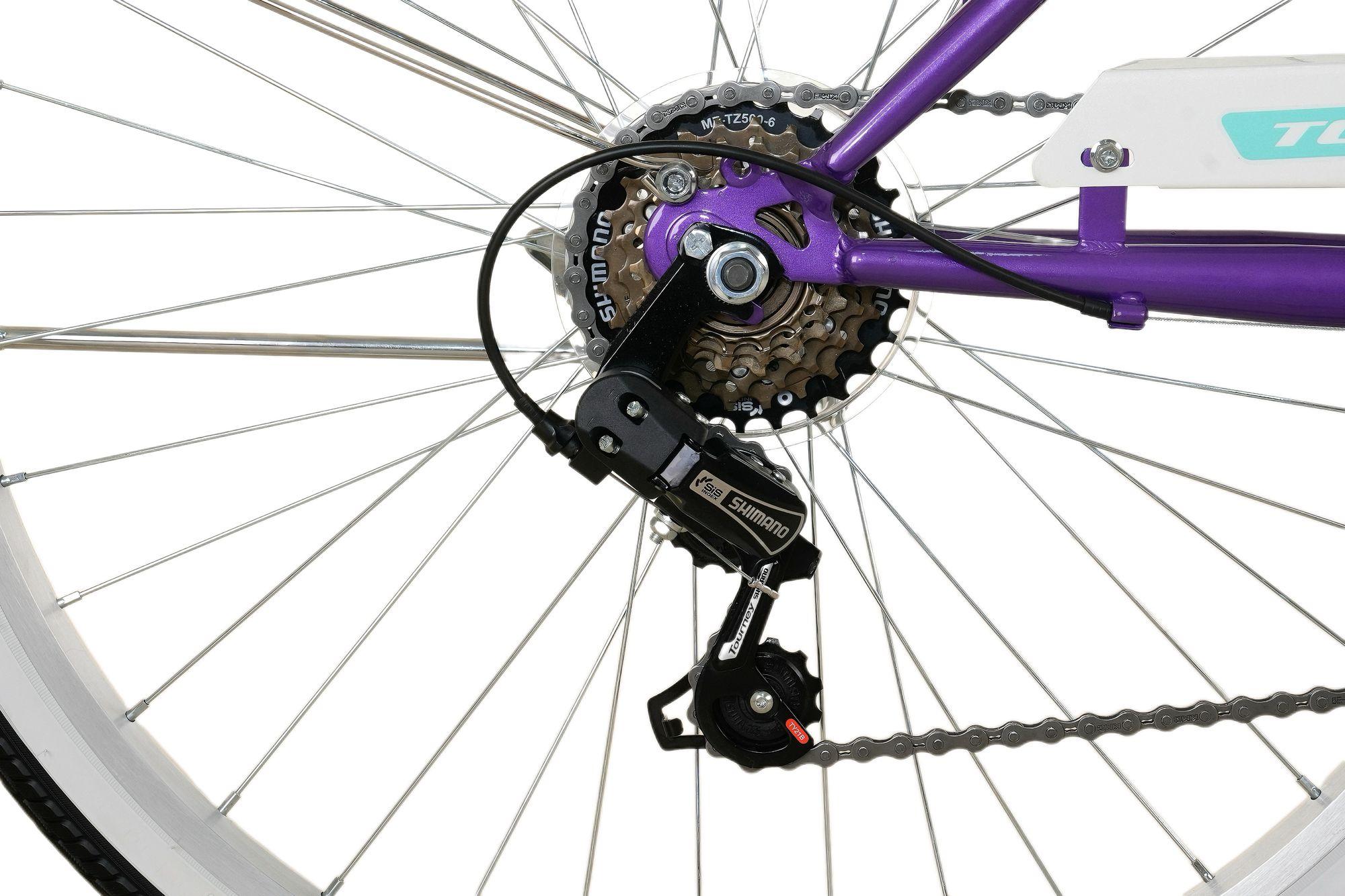 BICICLETA TOTEM CITY DAMA ARO 26 MORADO TURQUESA-7